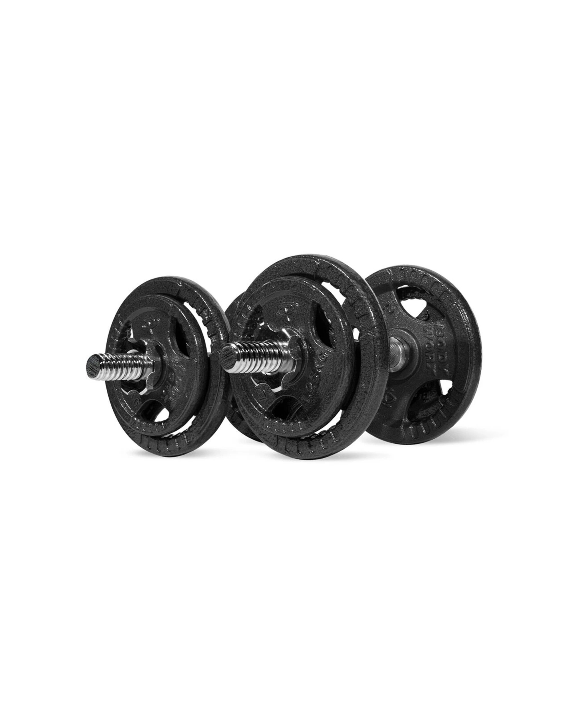 2 BODYWORX Spinlock Cast Iron Dumbbell Set 20kg 2pc Adjustable Home Gym Workout - Black, 2 of 2