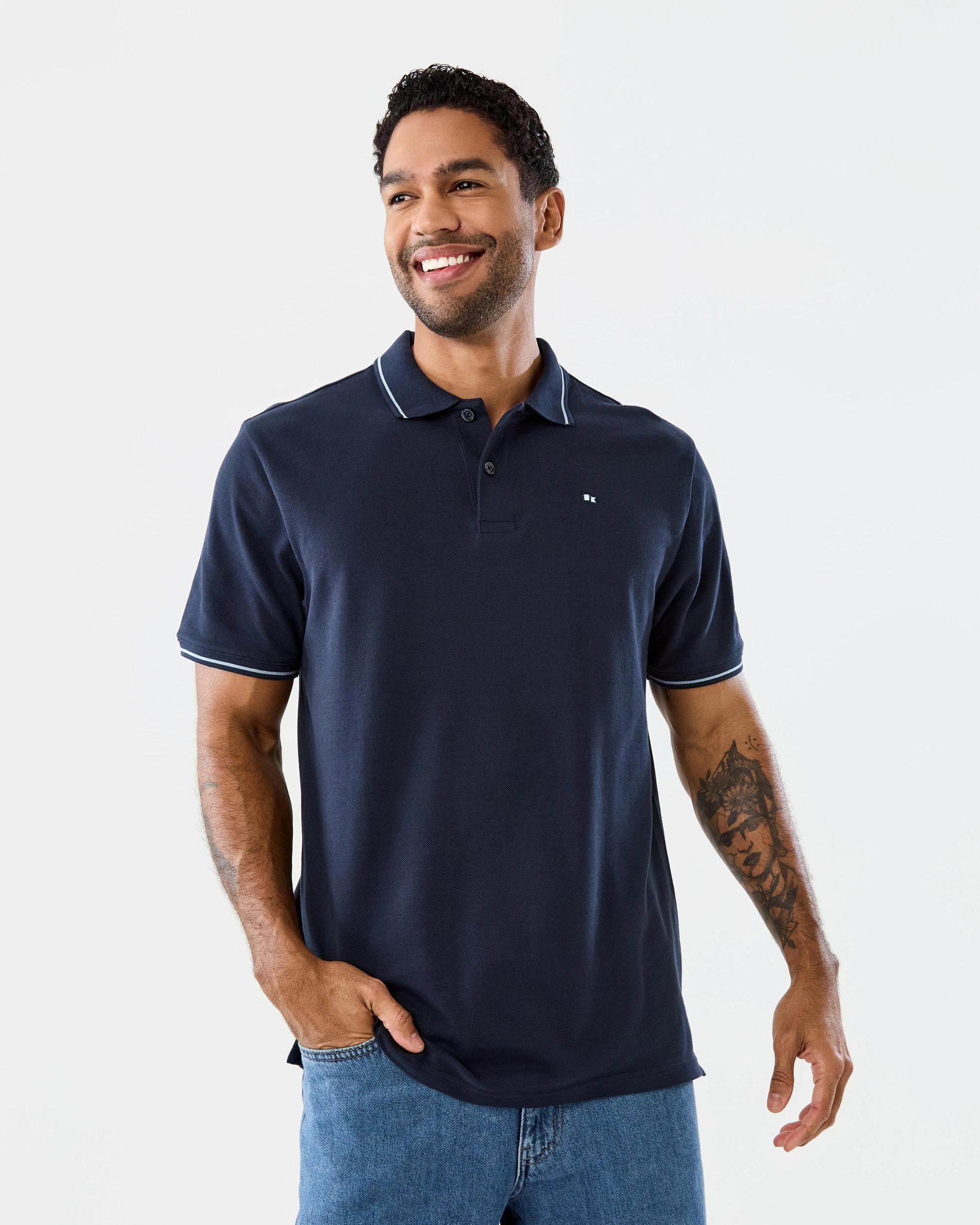 1 Pique Polo Shirt Sky Cptn, 1 of 8