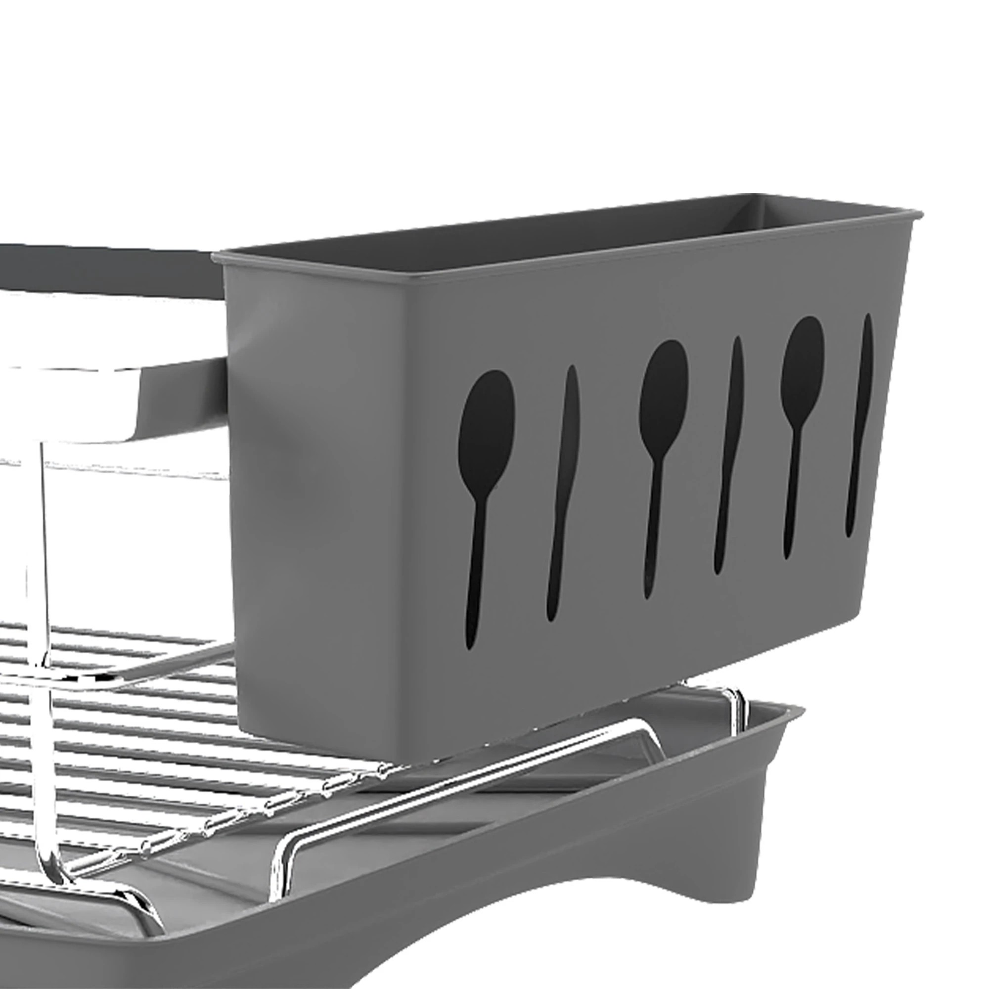 6 Toque Dish Drying Rack Plate Drainer Cup Holder Cutlery Tray Kitchen Organizer, 6 of 9