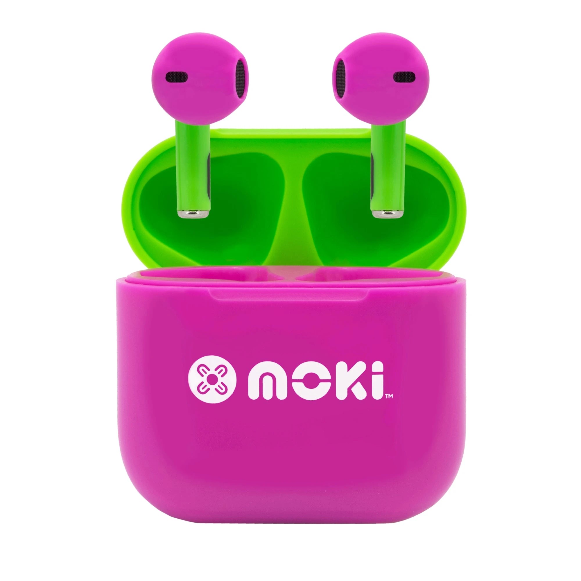 2 Moki MokiPods Mini TWS Earphones for Kids Volume Limited - Pink/Green - Multi, 2 of 4