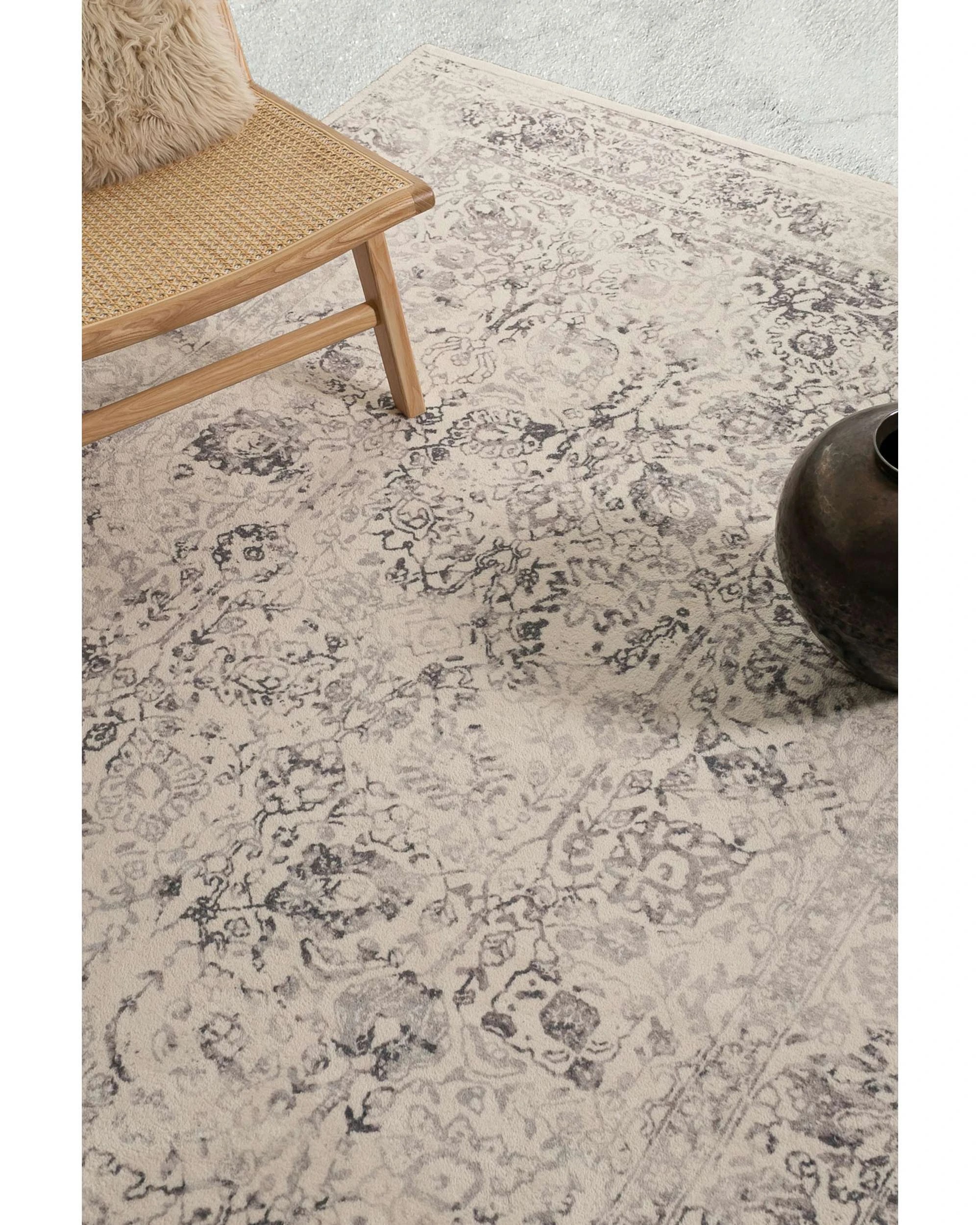 3 Loopsie Yeni Floral Washable Rug-330cm x 240cm - Grey, 3 of 7