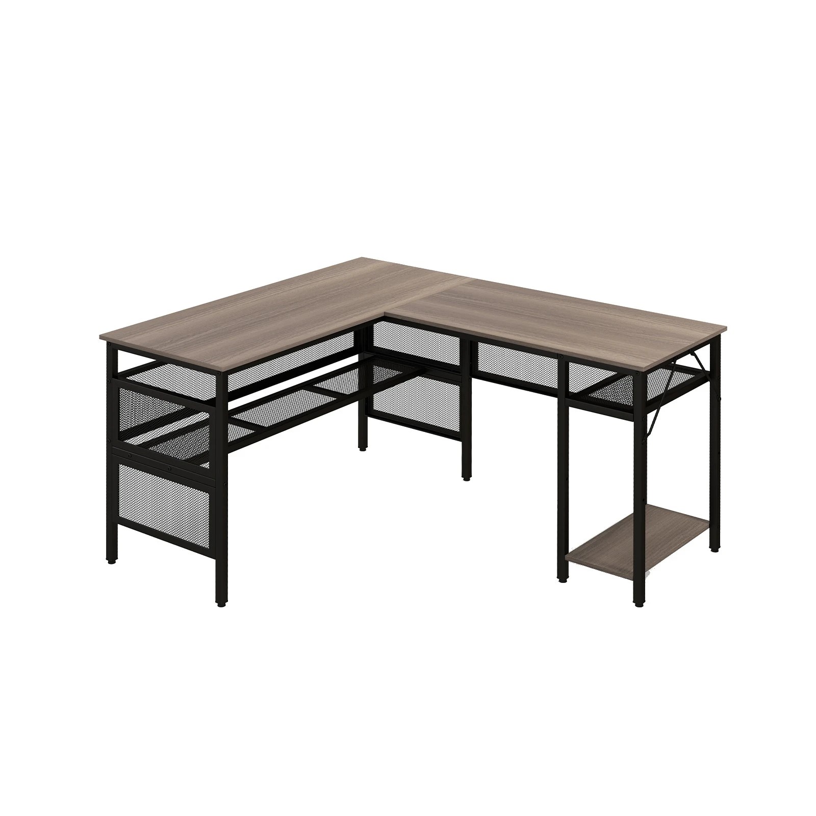 1 Costway Corner Computer Desk Modern Gaming Writing Table PC Workstation w/CPU Stand, 1 of 3