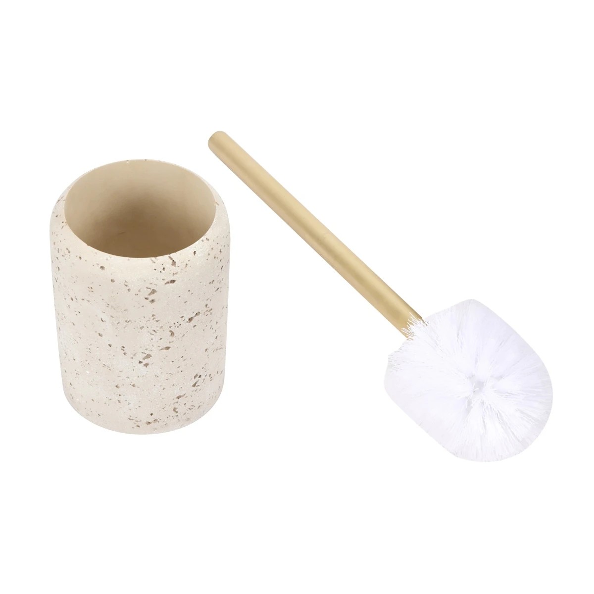 4 Travertine Look Toilet Brush, 4 of 9