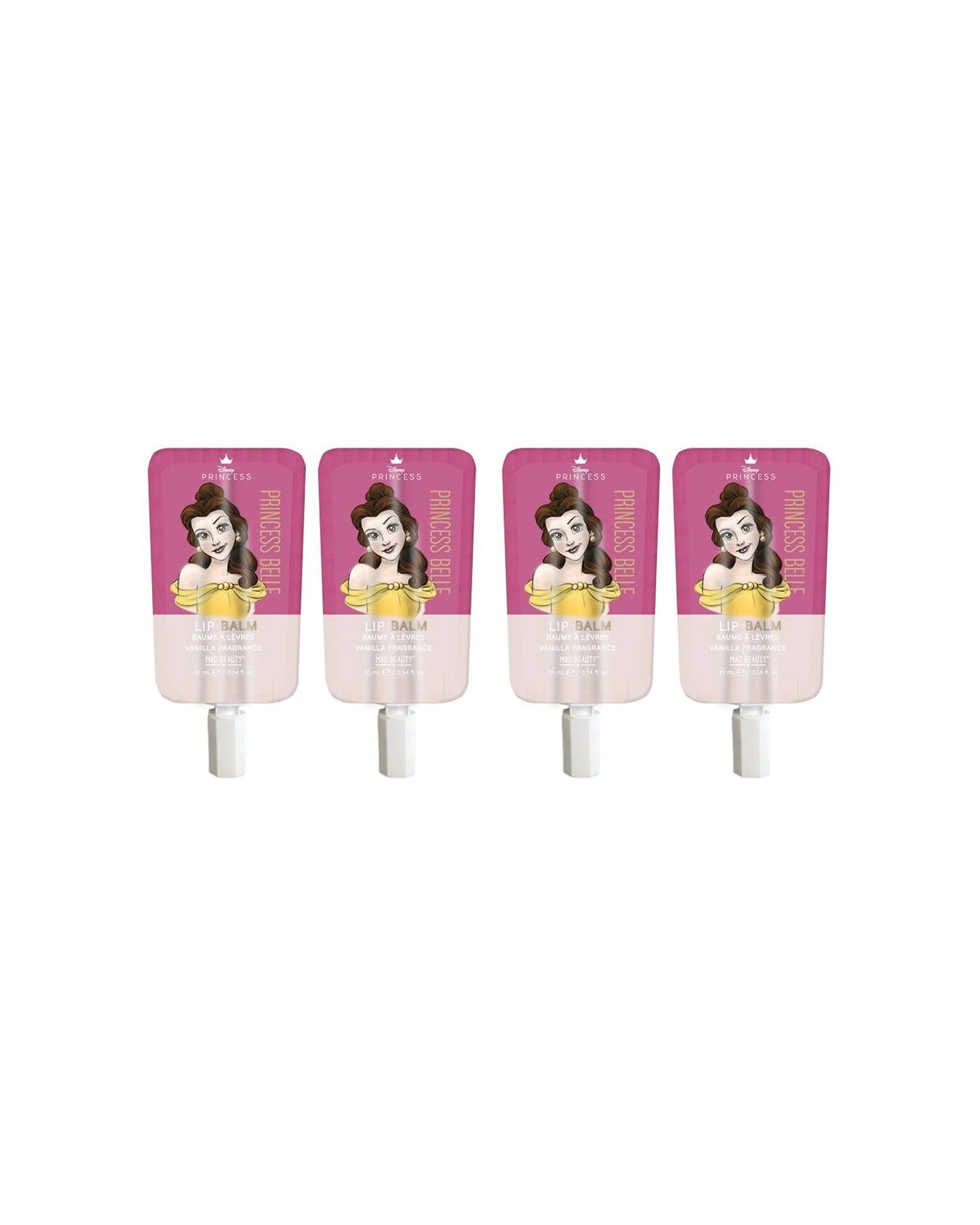 1 Disney 4PK Pure Princess Vanilla Scented Moisturising Lip Balm Belle - Clear, 1 of 1