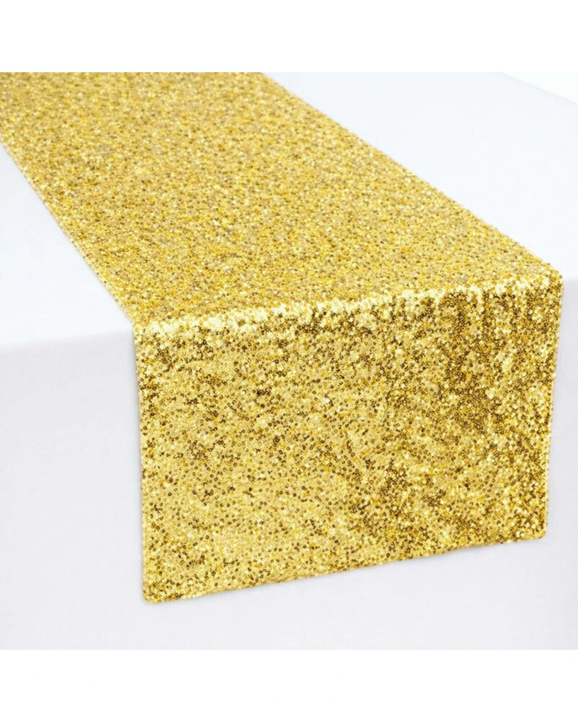 1 Partyrama Gold Sequin Table Runner 30cm x 180cm, 1 of 2
