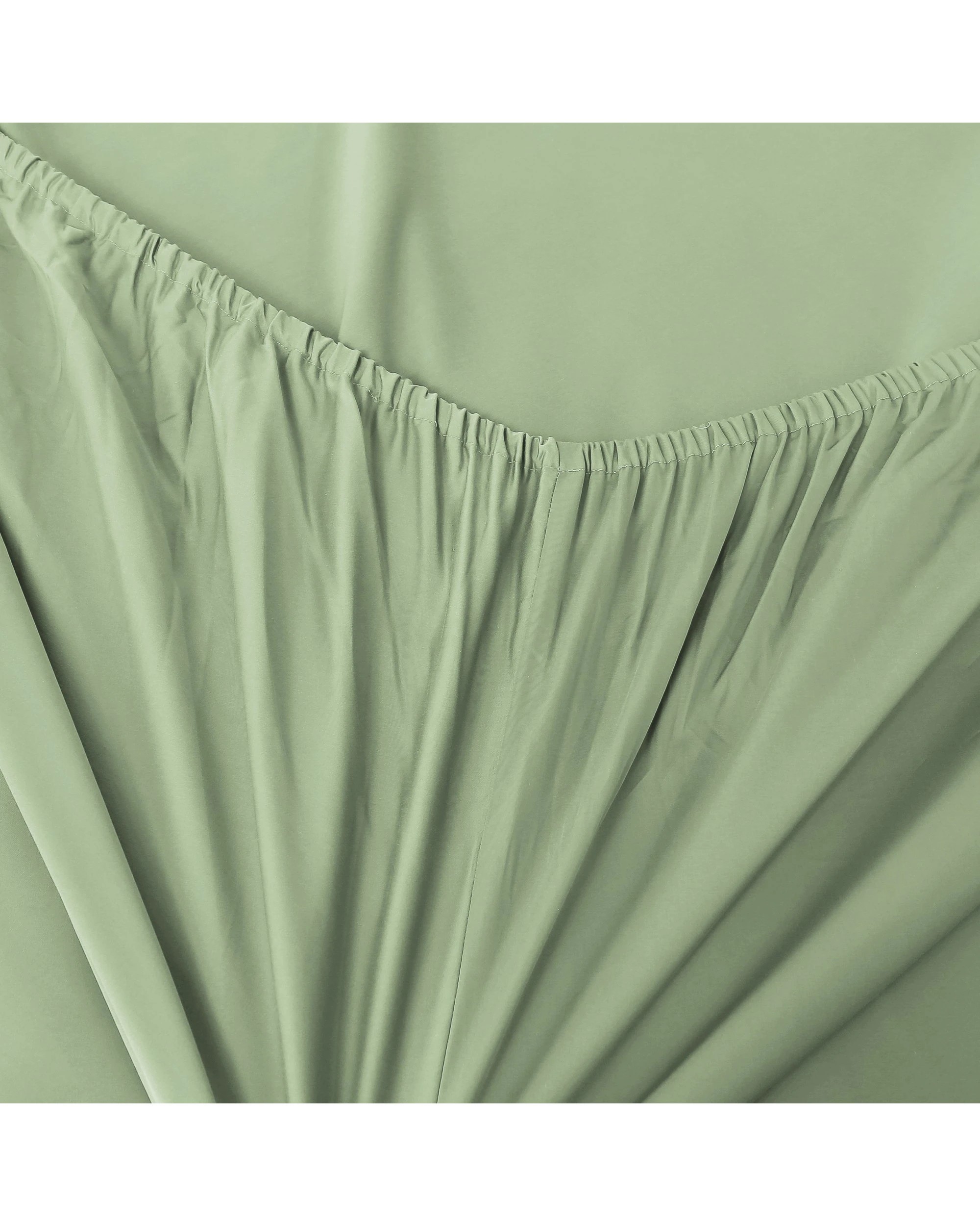 4 Serene 400TC Bamboo Cotton Sateen Sheet Set - Single Bed - Sage, 4 of 6