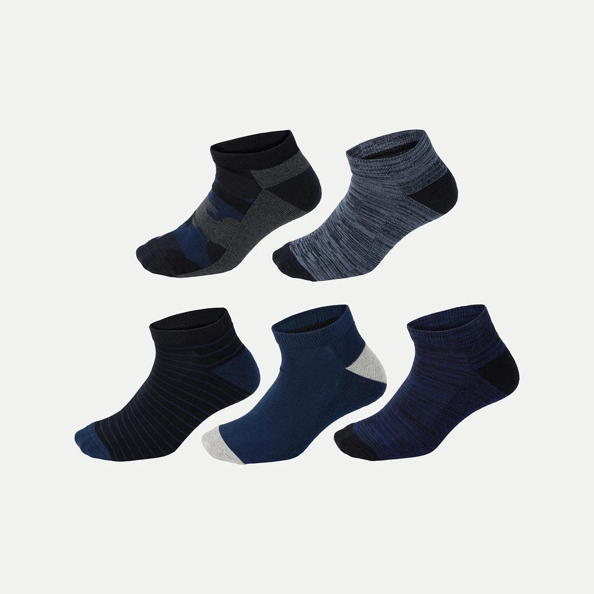 1 5 Pack Low Cut Sport Socks CAMO STRIPE SPACE GREY, 1 of 3