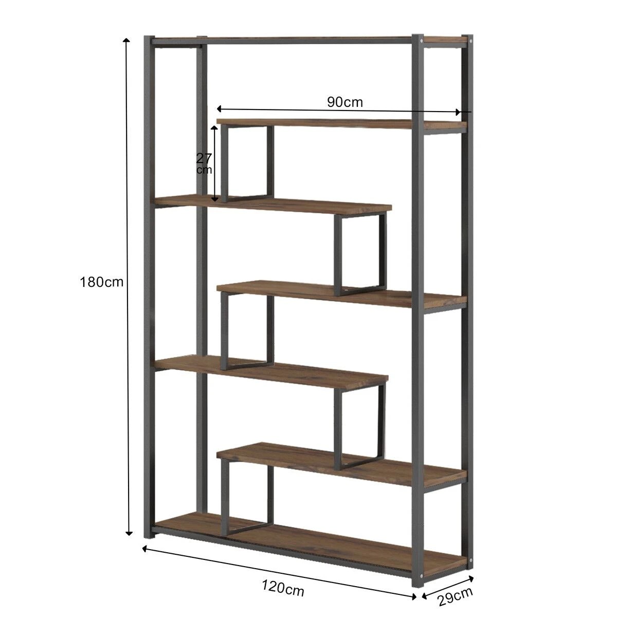 7 LUXSUITE 7-tier Bookshelf Bookcase Storage Display Rack, 7 of 8