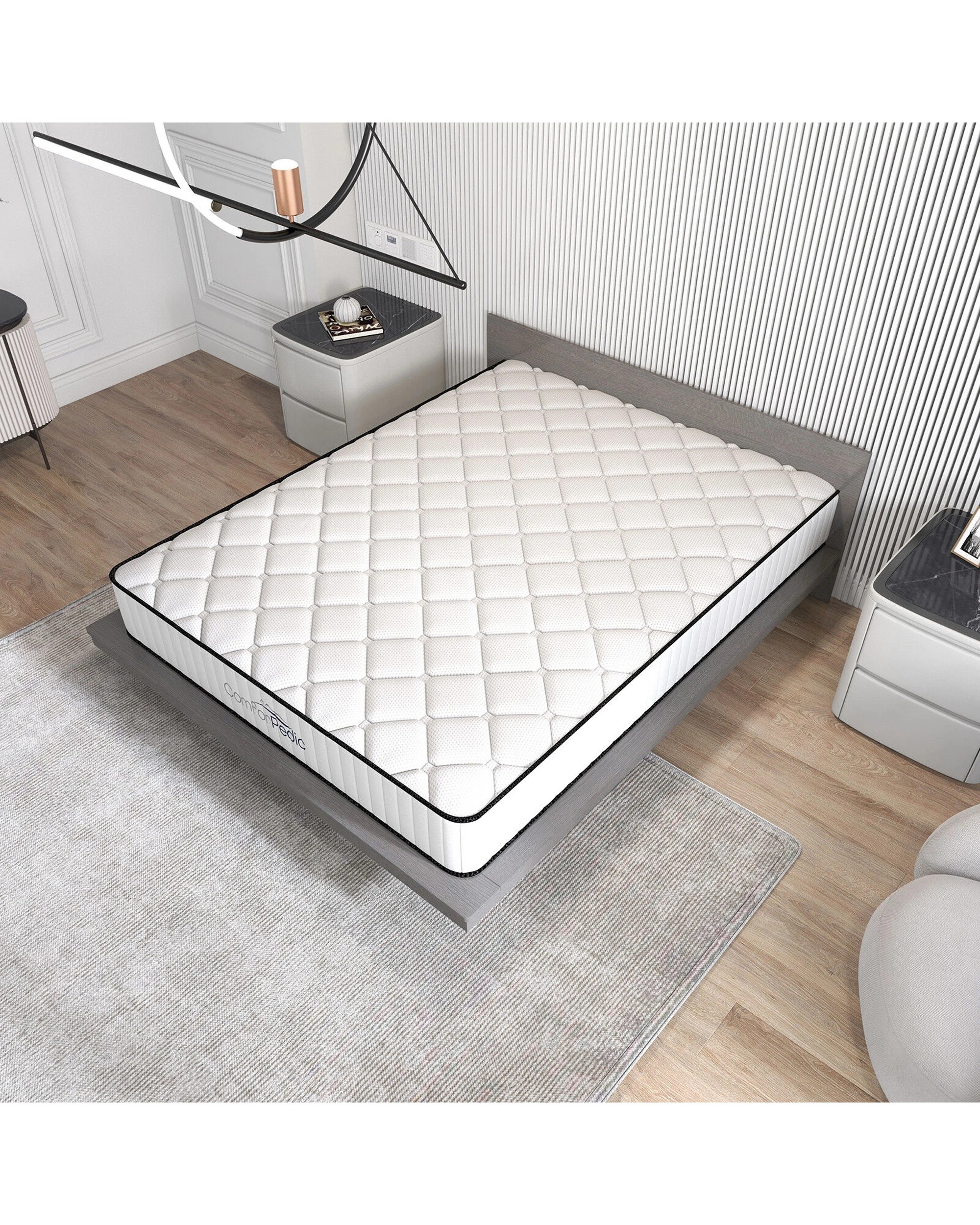 8 Royal Comfort 5-Zone Foam Bonnell Spring Mattress 21cm - Queen Bed - White, 8 of 8