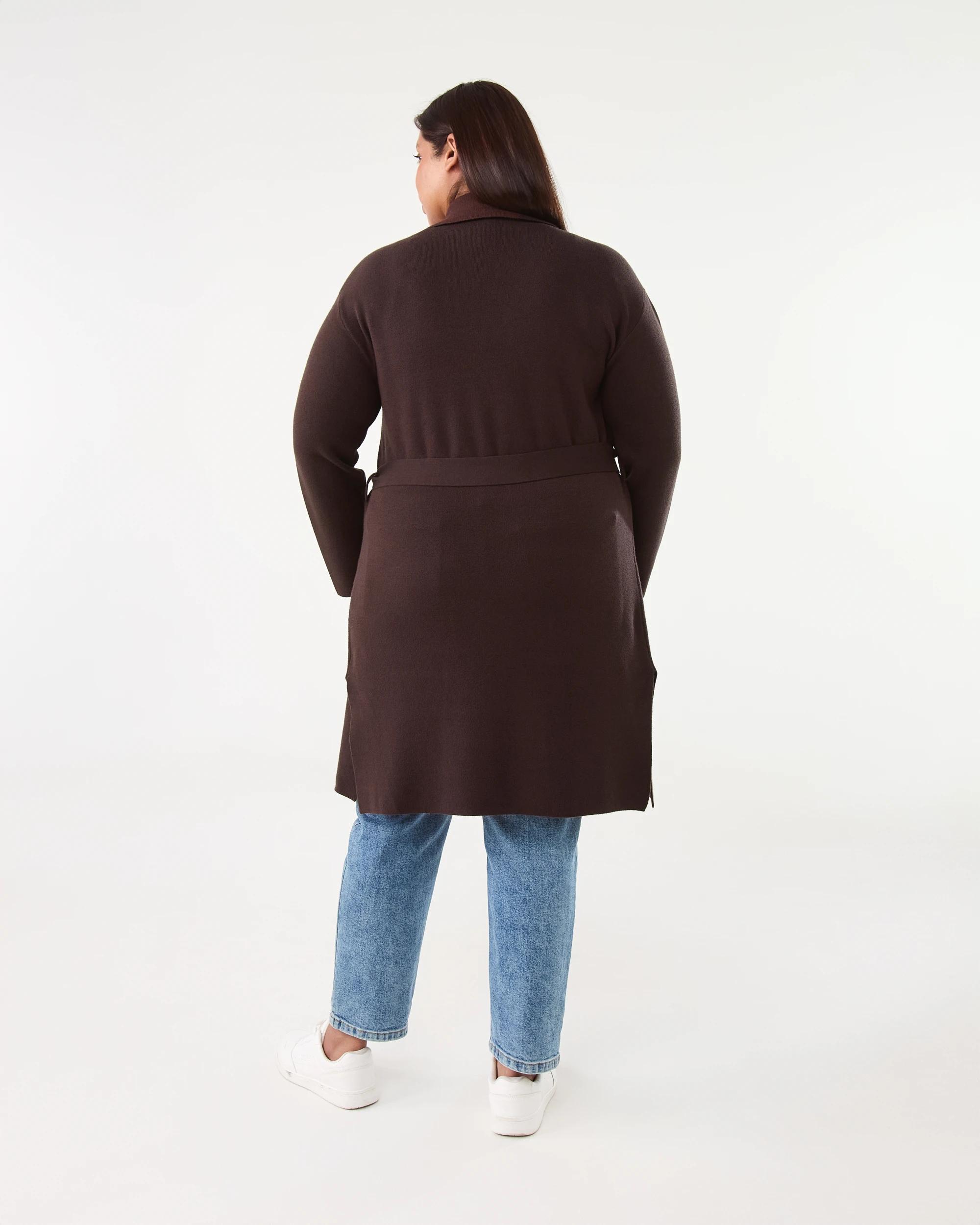 3 Curve Trench Coatigan Choc Plum, 3 of 8