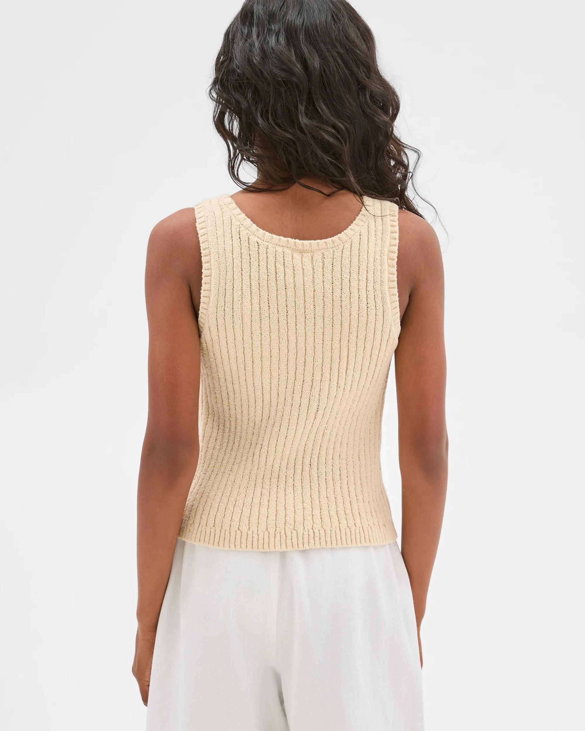3 Target Australian Cotton Blend Knit Tank CREAM HIBISCUS, 3 of 6