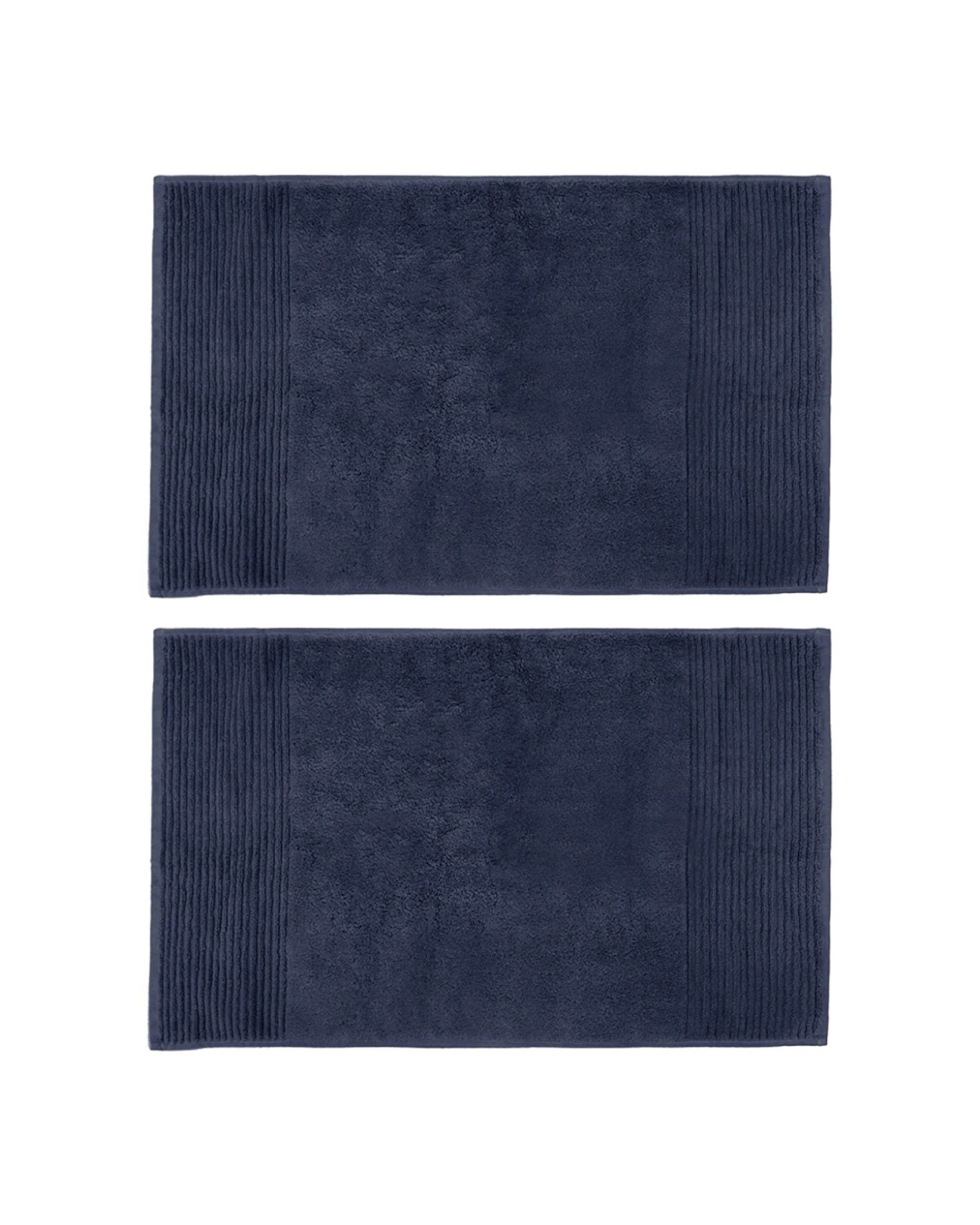 1 Bambury Elvire 800gsm Soft Absorbent Cotton Bath Mat 2PK 48x78cm - Blue, 1 of 6
