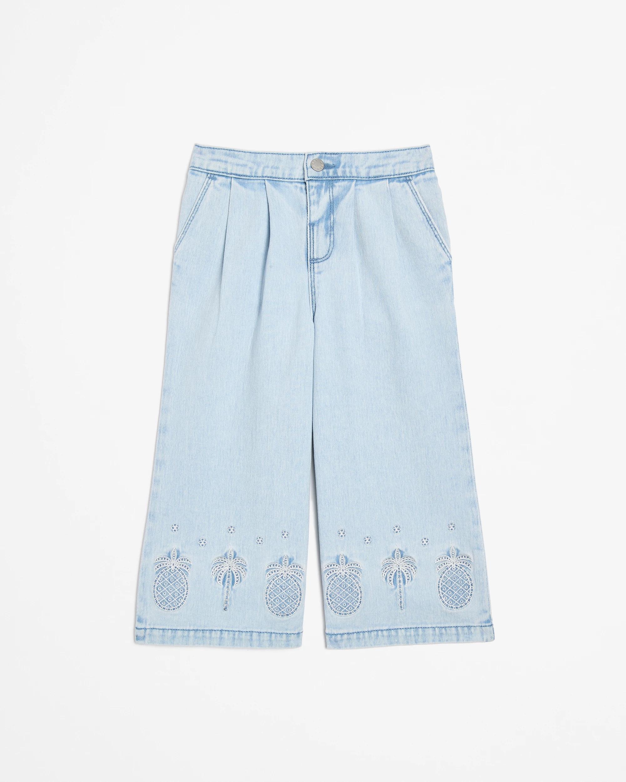 1 Target Denim Wide Leg Applique Hem Pant LIGHT BLUE, 1 of 3