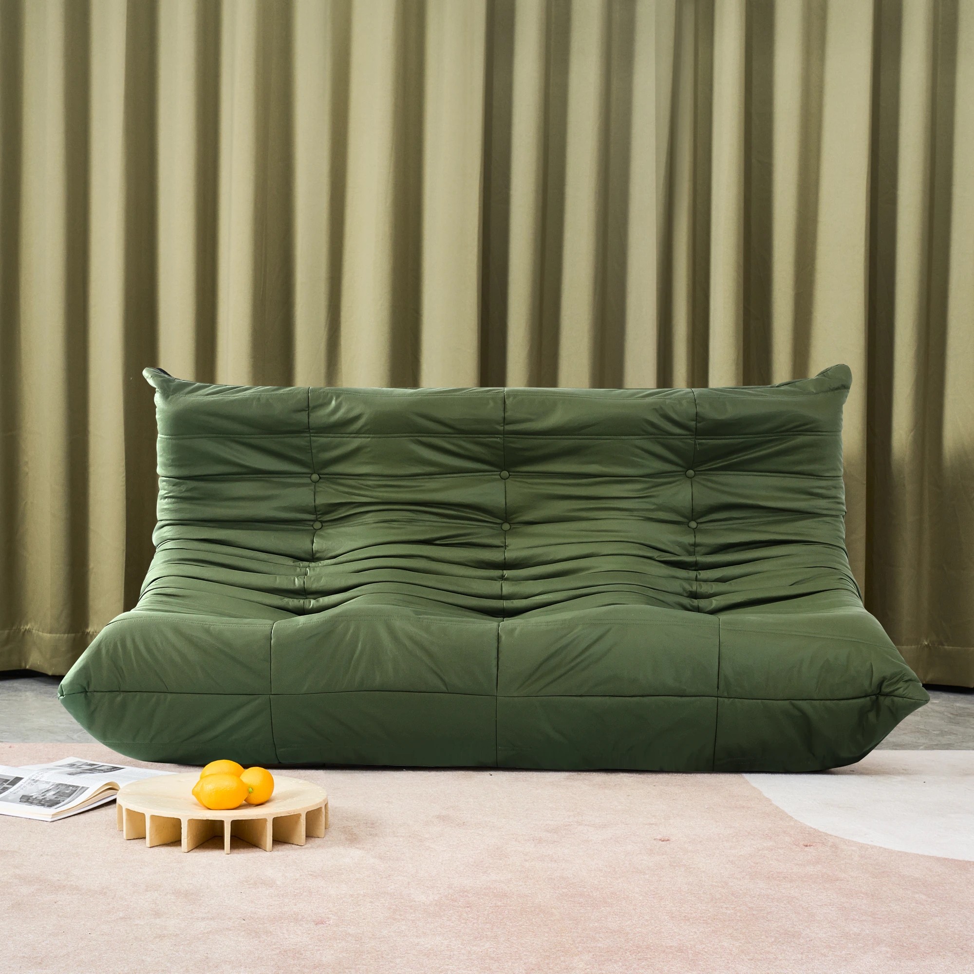 8 Levede Floor Chair Caterpillar Sofa Replica Lazy Foam Recliner Couch 3 Seater - Green, 8 of 9