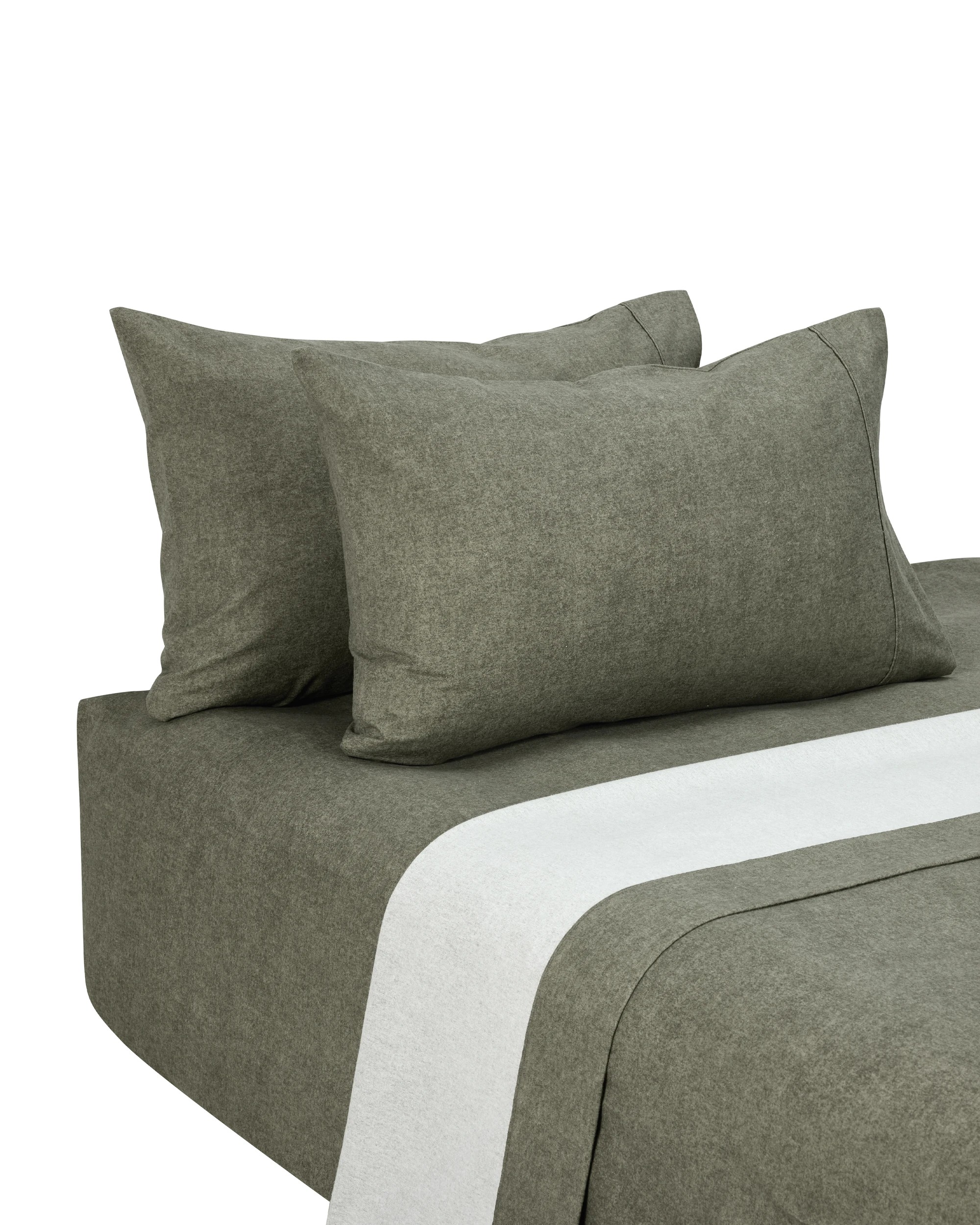 5 Marle Cotton Flannelette Sheet Set - Double Bed, Green, 5 of 7