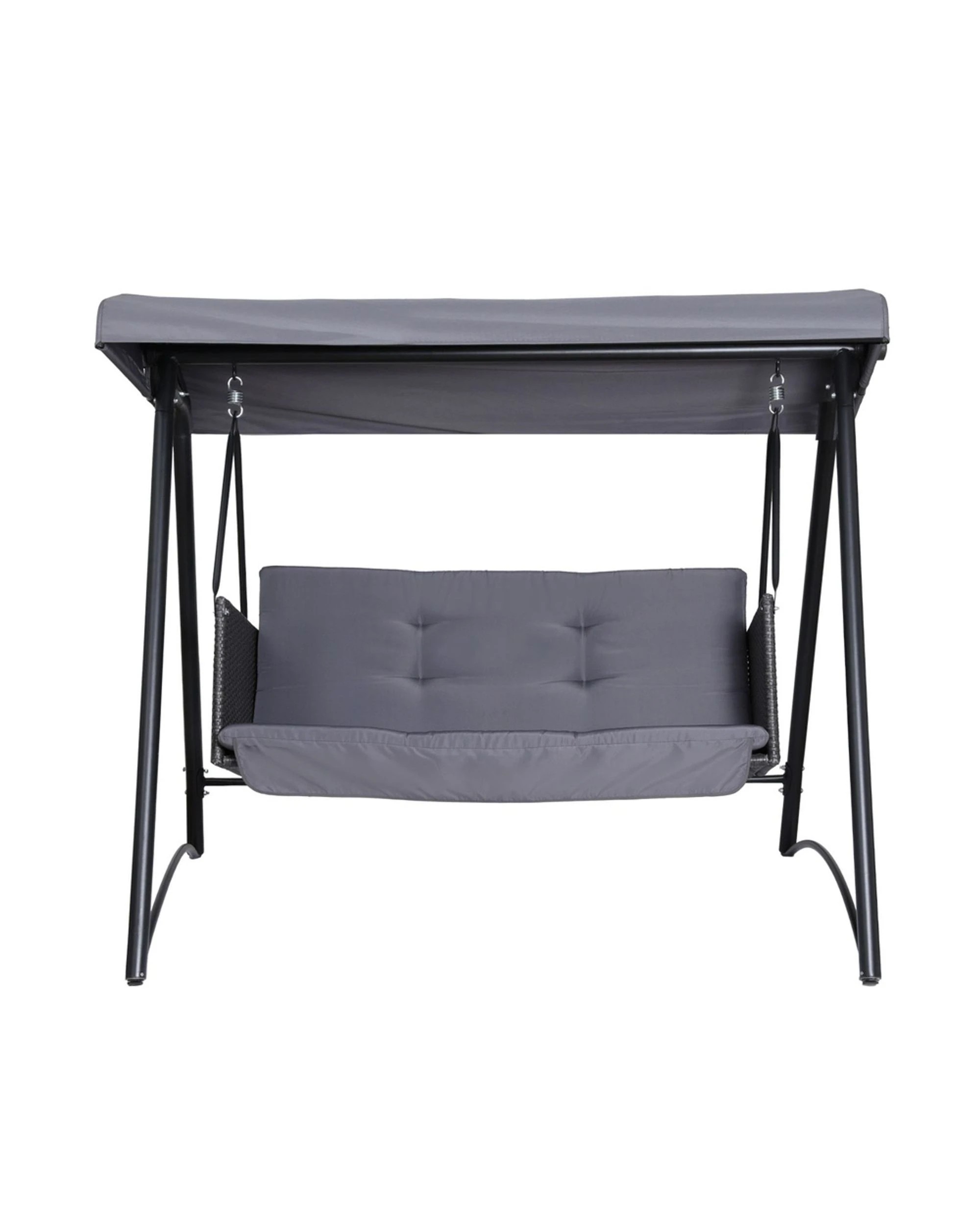 3 Gardeon Outdoor Swing Chair Garden Bench Furniture Canopy 3 Seater - Grey, 3 of 5
