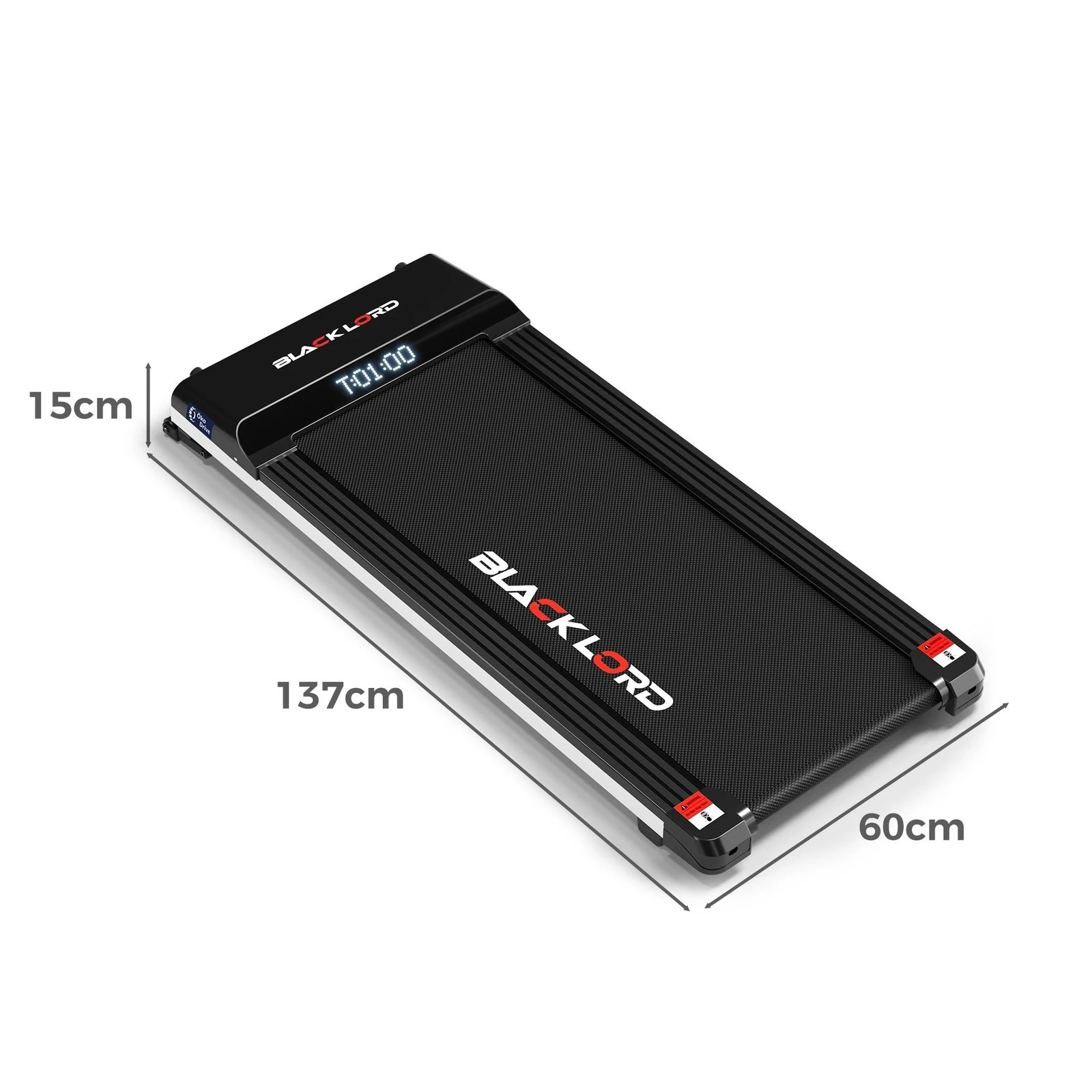 3 Black Lord Treadmill Electric Walking Pad Steel Frame Under Desk Gym 410mm - Black, 3 of 10