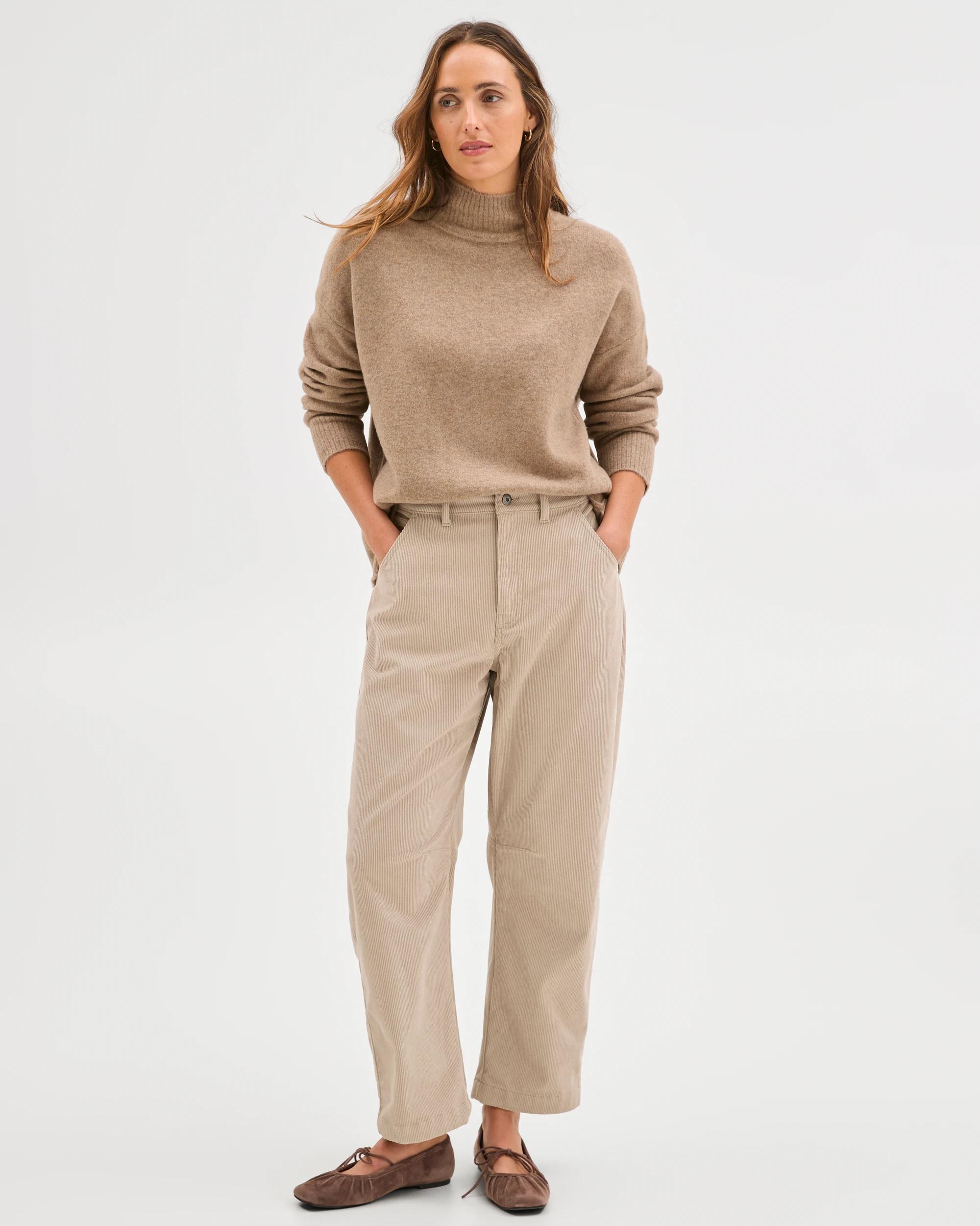 1 Target Woman Crop Length Wide Leg Corduroy Pants BIRCH, 1 of 7