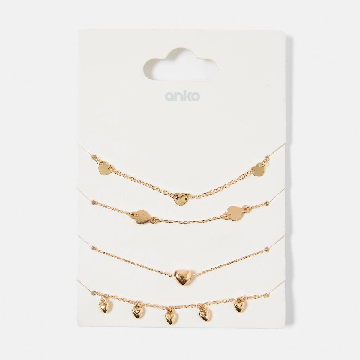7 4 Pack Heart Charm Bracelets - Gold Tone Gold, 7 of 7