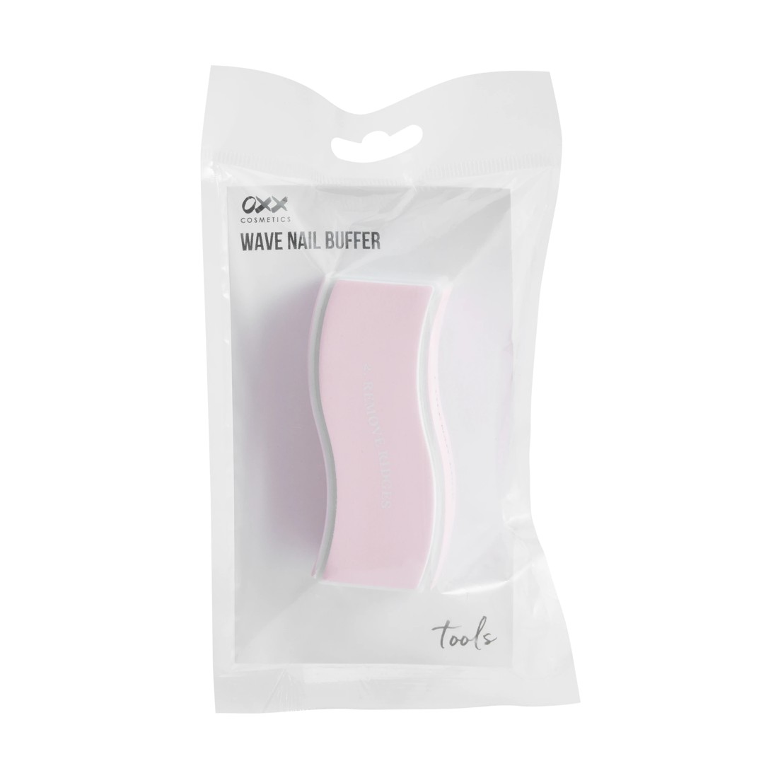 1 OXX Cosmetics Wave Nail Buffer - Pink and White, 1 of 7