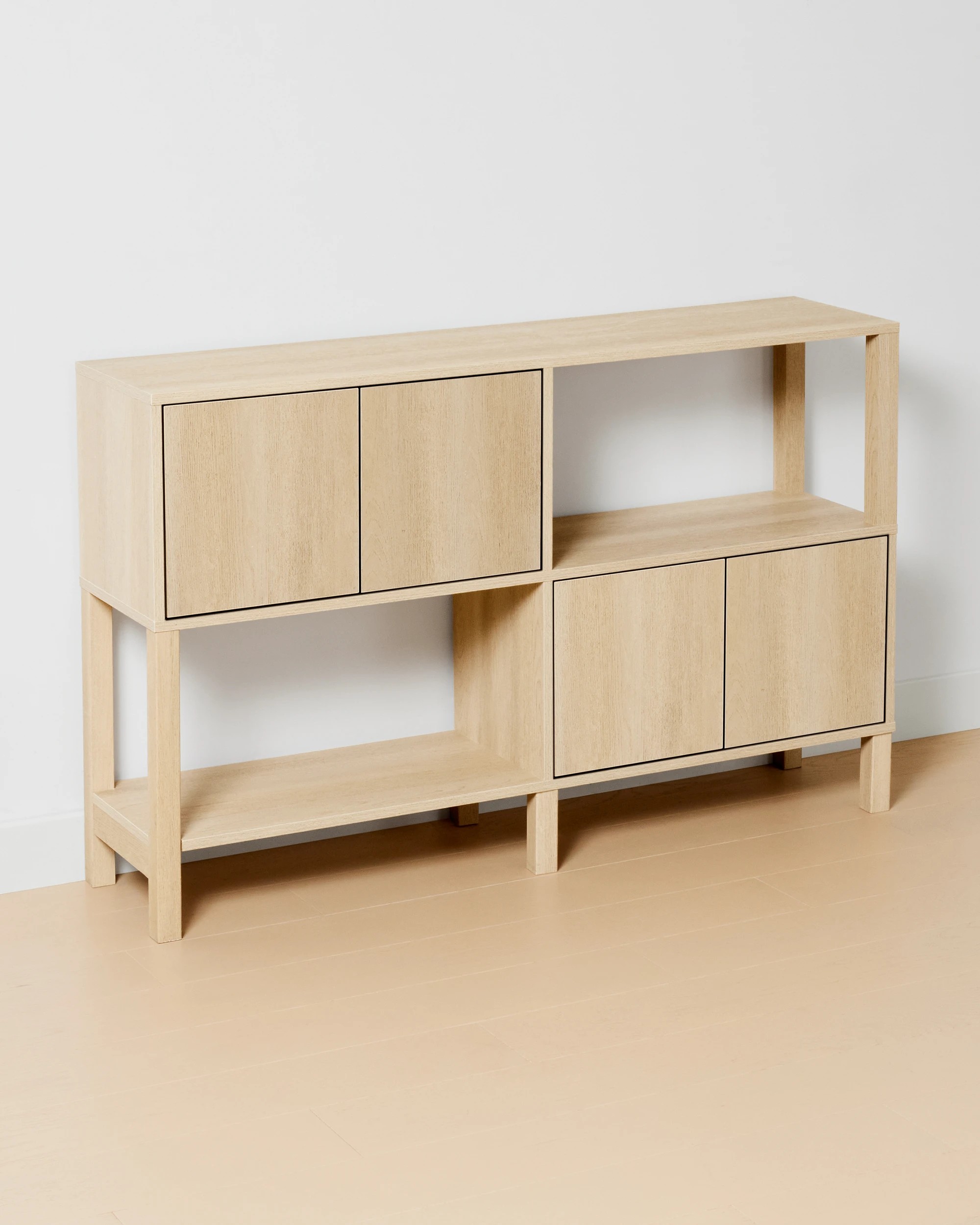 2 Sadie Wide Bookshelf with Doors - Light Oak, 2 of 7