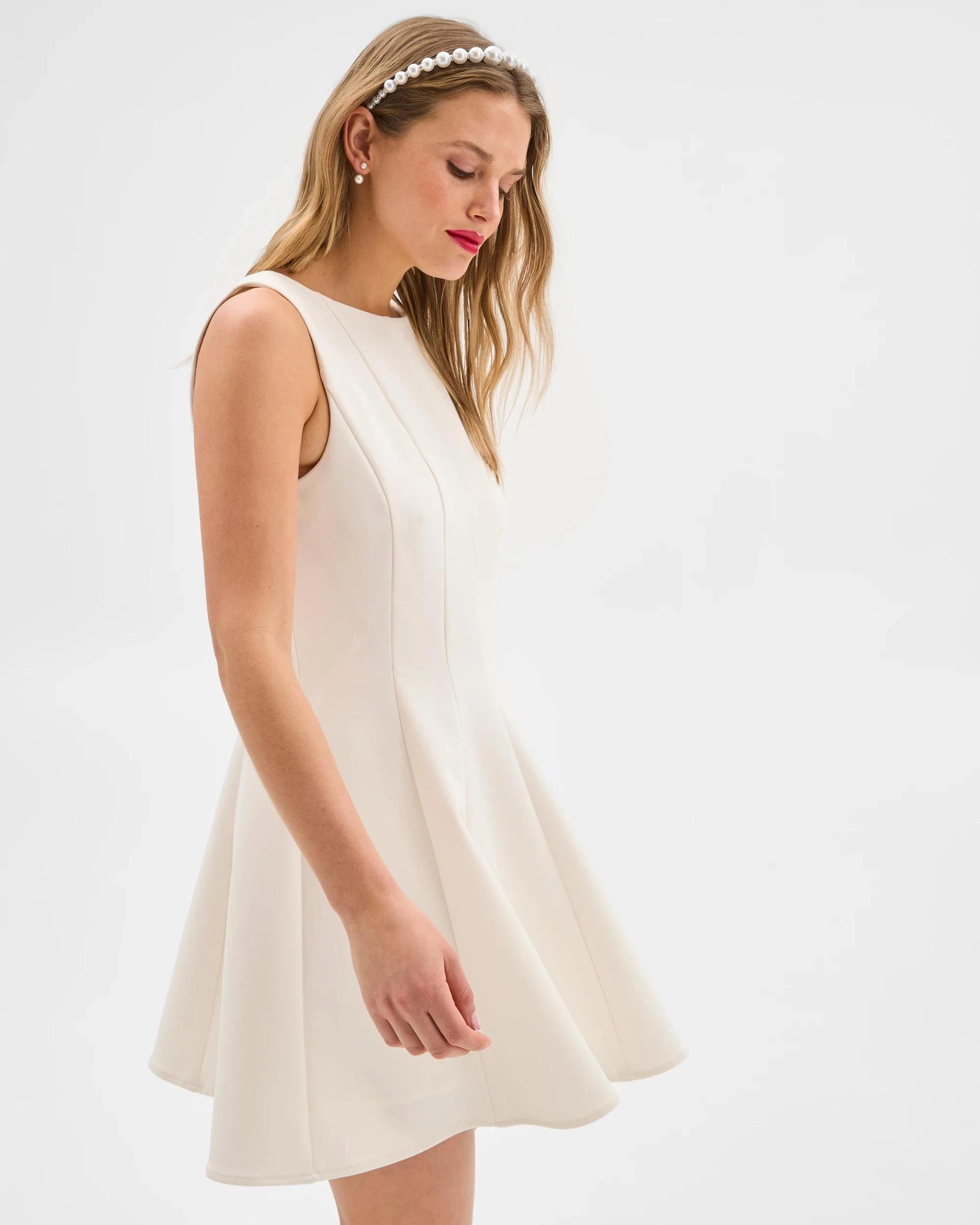 4 Fit and Flare Mini Dress - Lily Loves IVORY, 4 of 6
