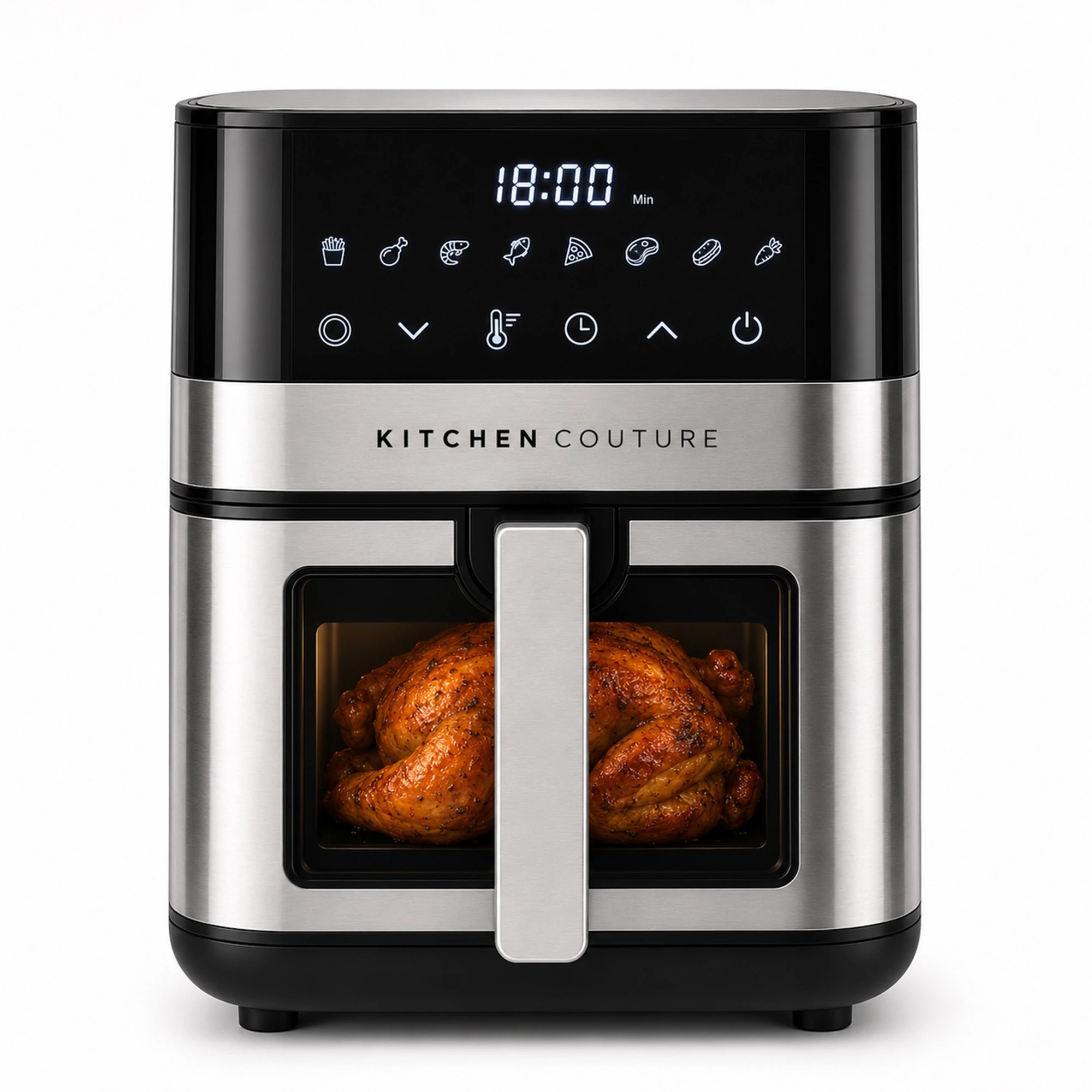 1 Kitchen Couture 5.5L PFAS-Free Ceramic Air Fryer, ClearView™ Window, 1600W - Stainless, 1 of 3