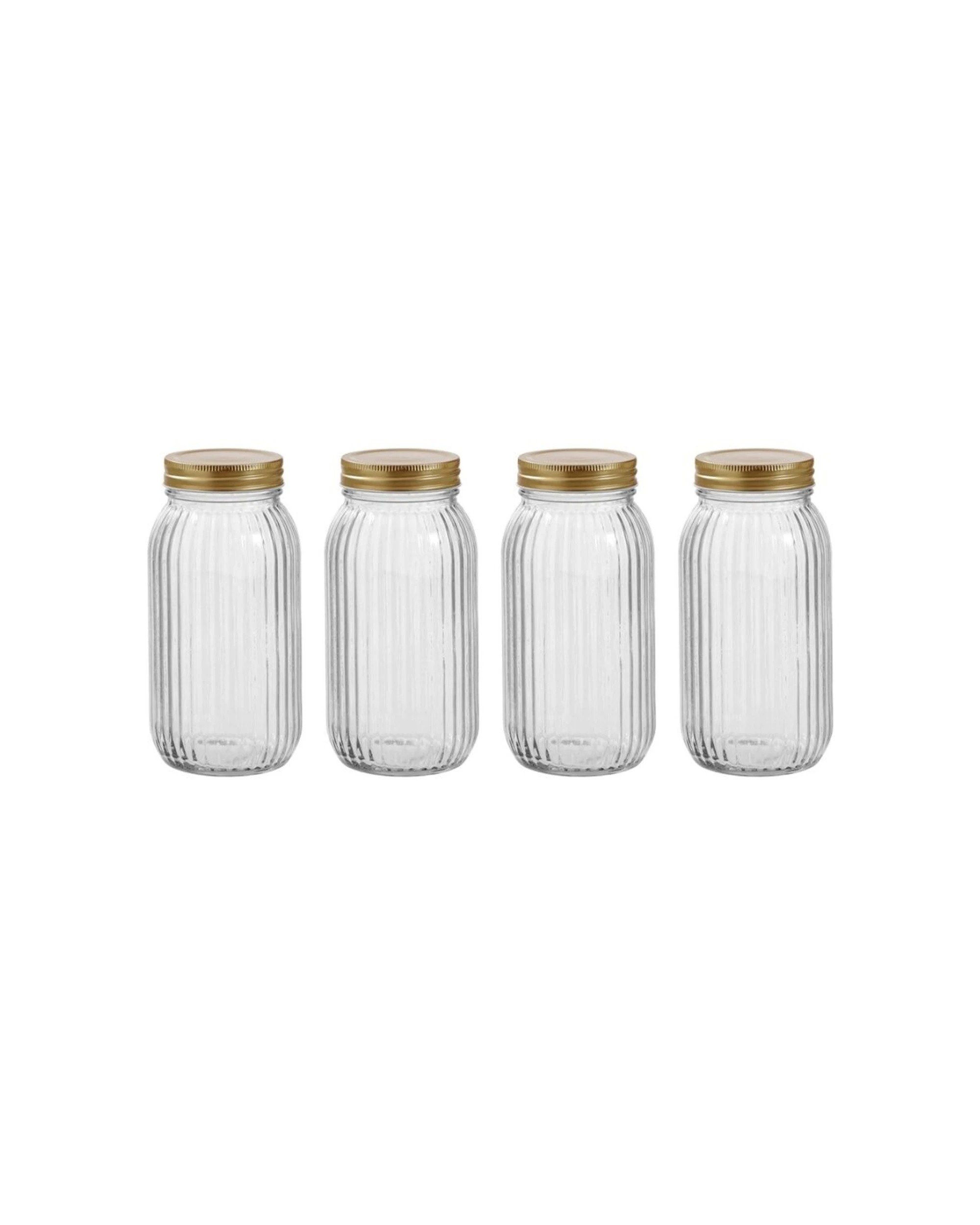 5 Lemon & Lime 4pc Roma Ribbed Conserve Jar 800ml With Airtight Lid - Clear, 5 of 8
