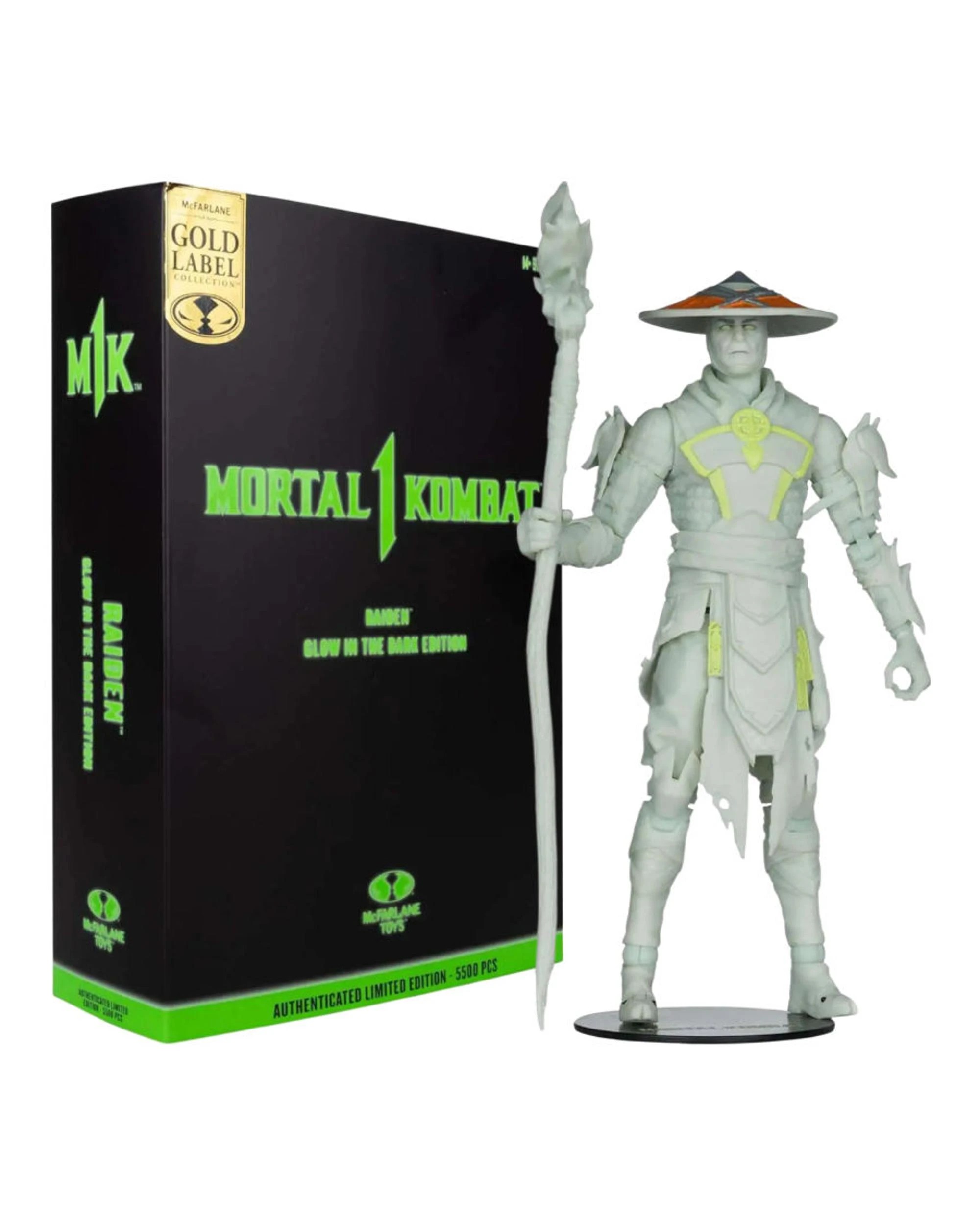 1 Mortal Kombat Raiden Glow in the Dark Edition Gold Label 7 inch Action Figure, 1 of 6
