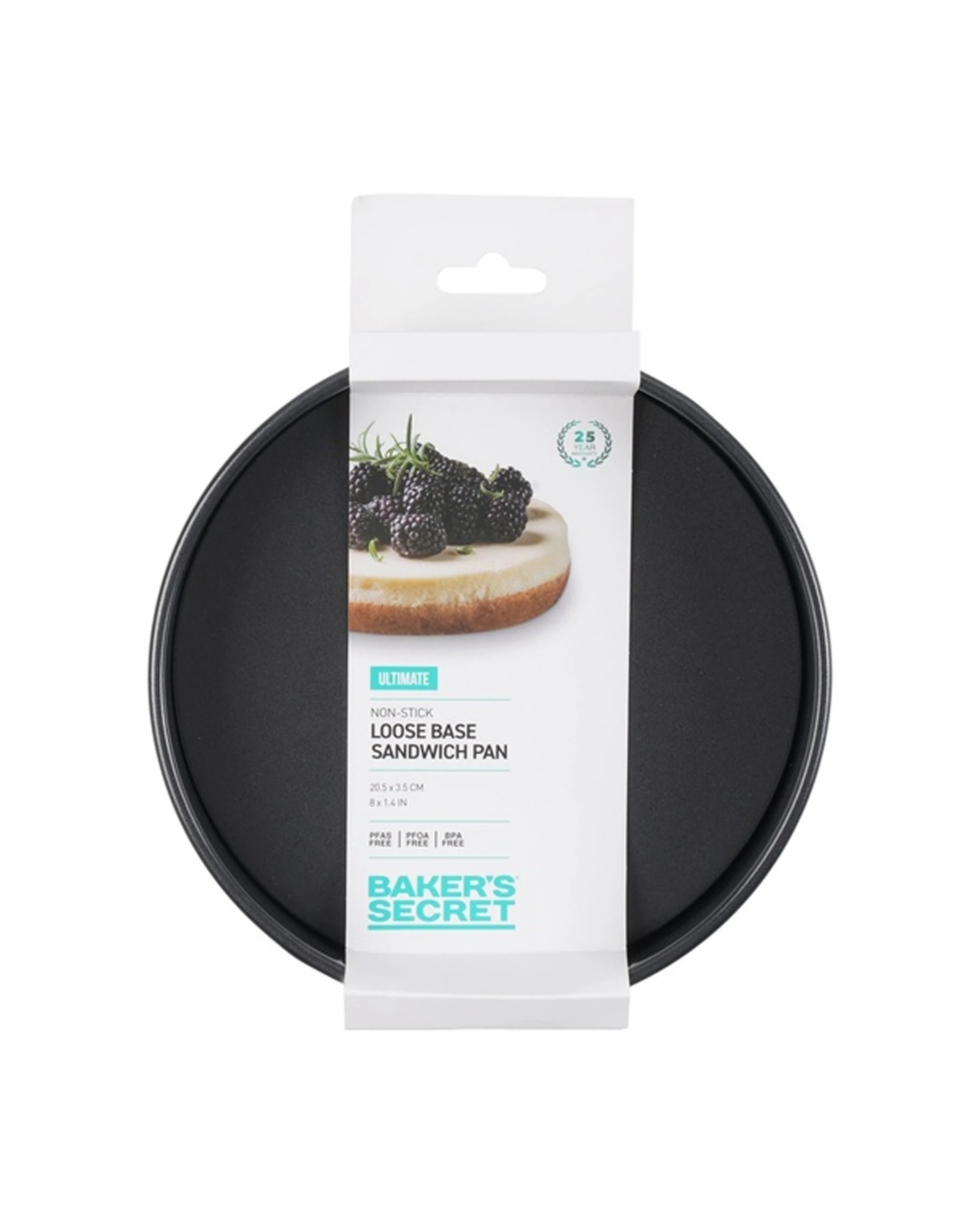 4 Bakers Secret Ultimate Non-Stick Loose Base Round Sandwich Pan 20.5cm - Black, 4 of 4