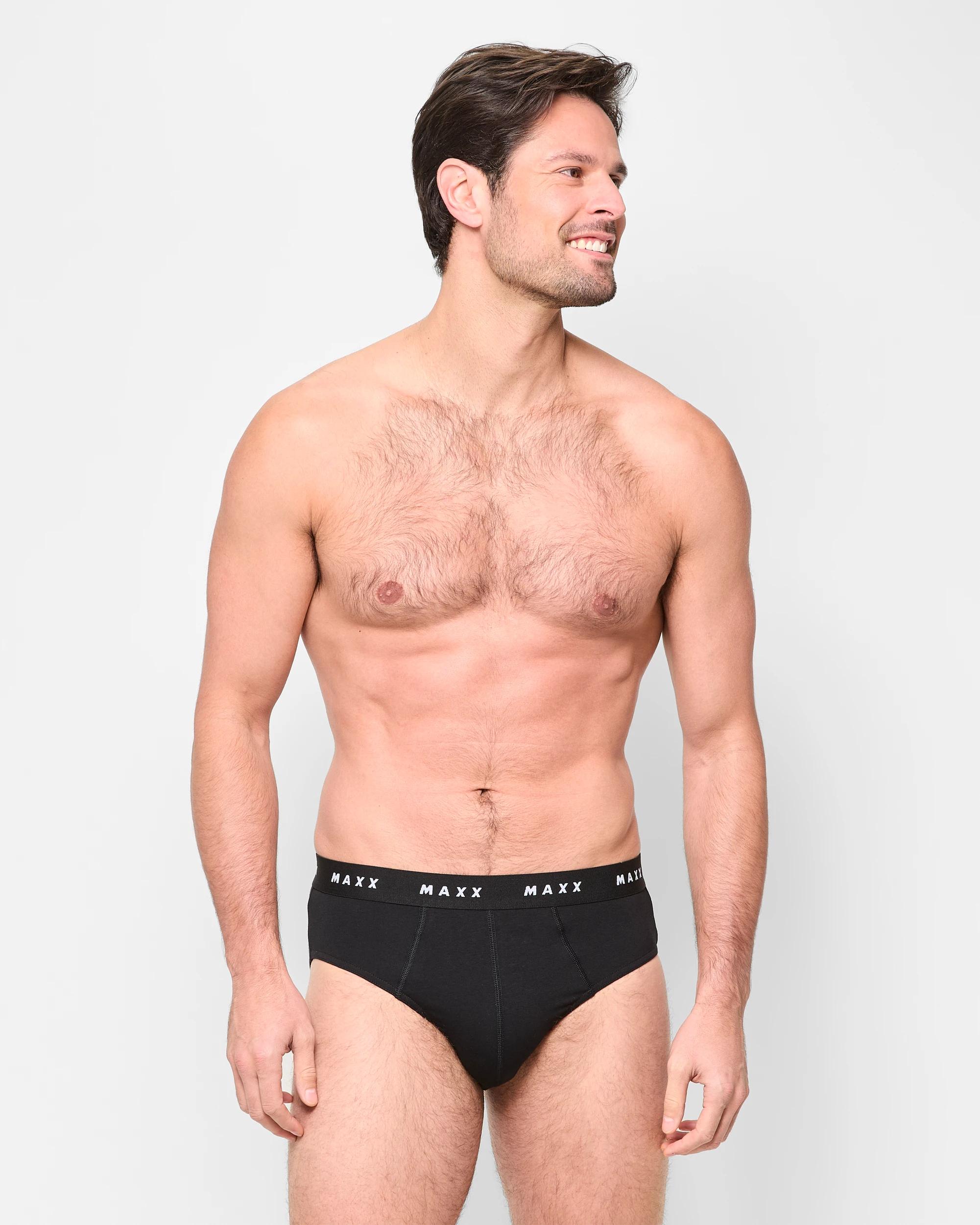 3 Mens Australian Cotton Blend Hipster Briefs 7 Pack - Maxx BLACK, 3 of 5