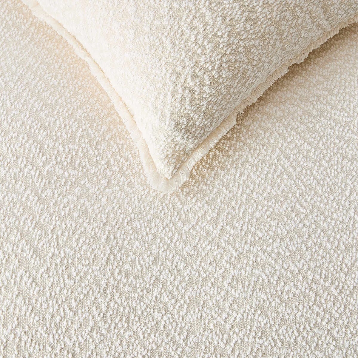3 Boucle Quilt Cover Set - Double Bed, Beige, 3 of 6