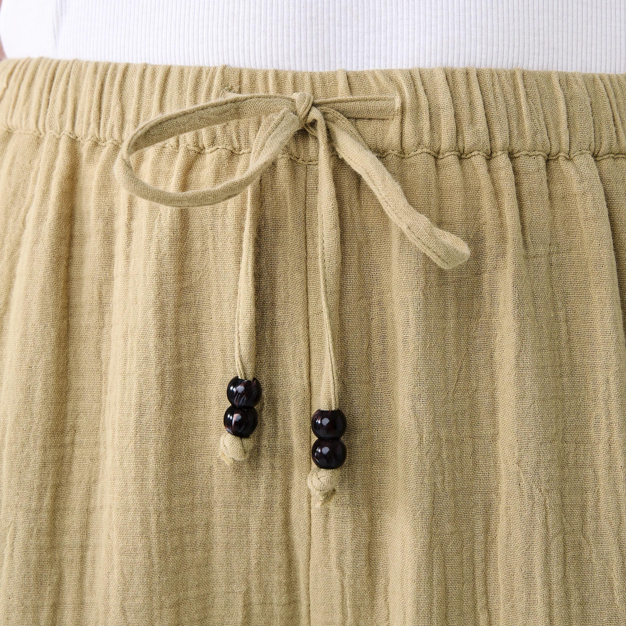 4 Tie Waist Double Cloth Pants Urban Grn, 4 of 5