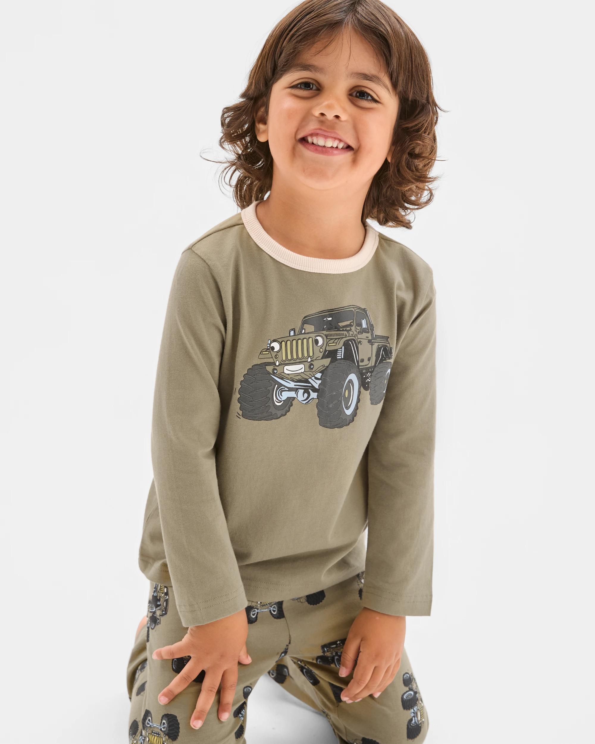3 Target Kids Australian Cotton 2 Pack Younger Boys Knit Pyjama Set MONSTER TRUCK, 3 of 10