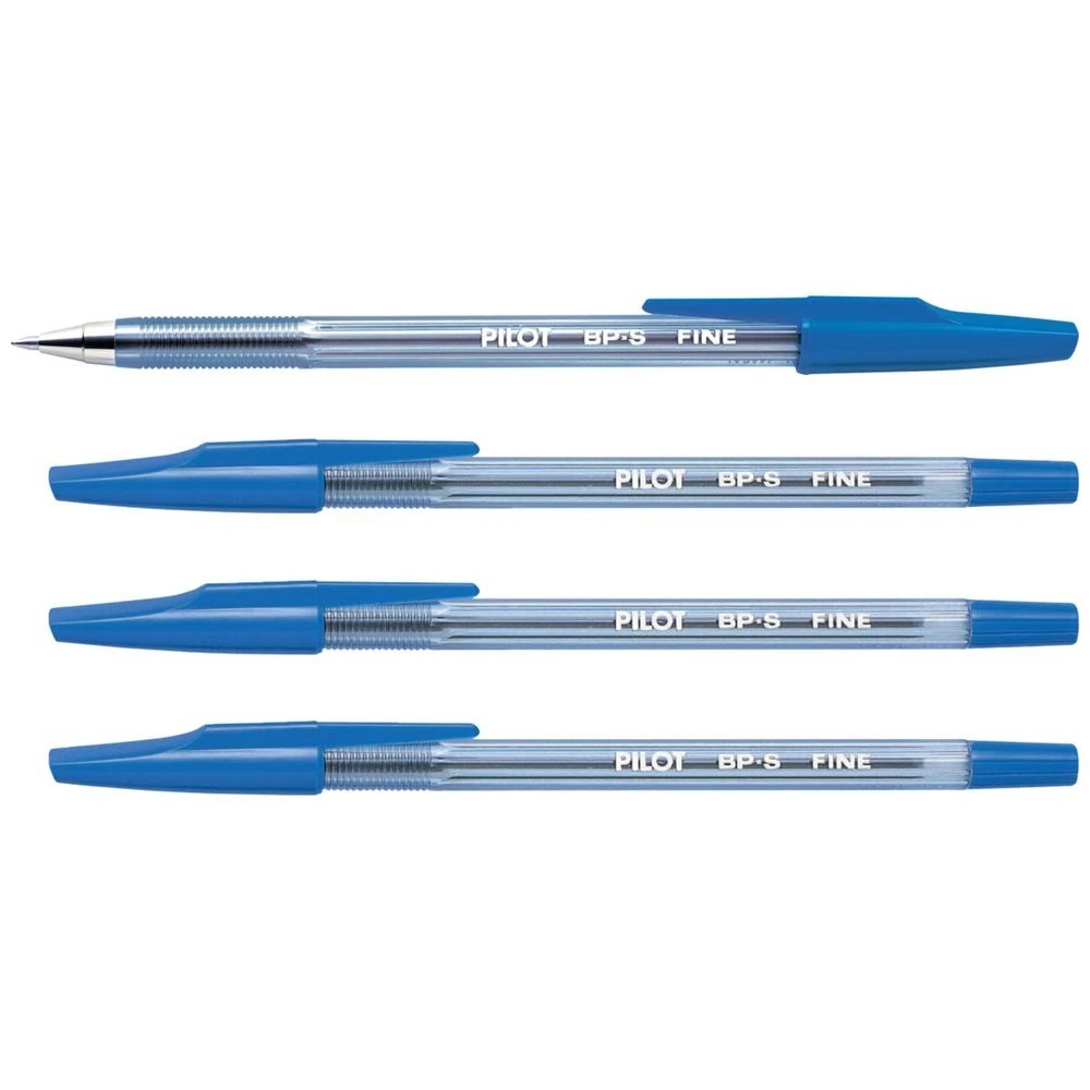 3 PILOT BP-S Ballpoint Pen Fine 0.7mm Blue 4 Pack, 3 of 8