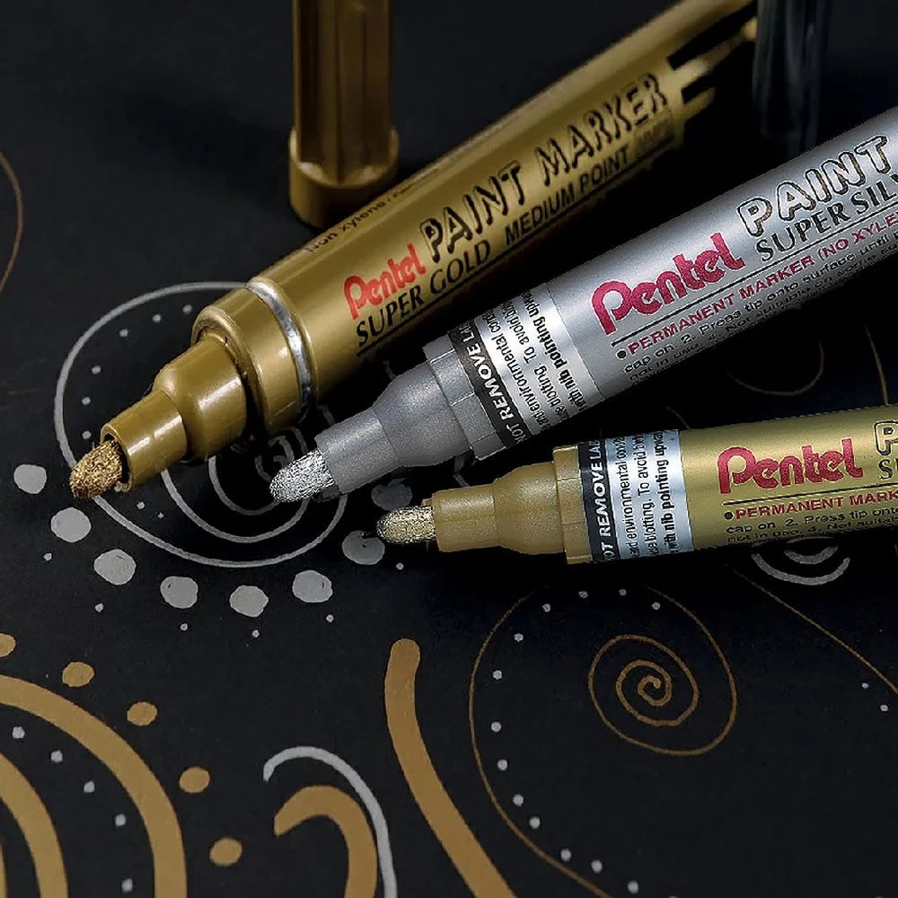 3 Pentel MMP10 Paint Marker Silver, 3 of 3