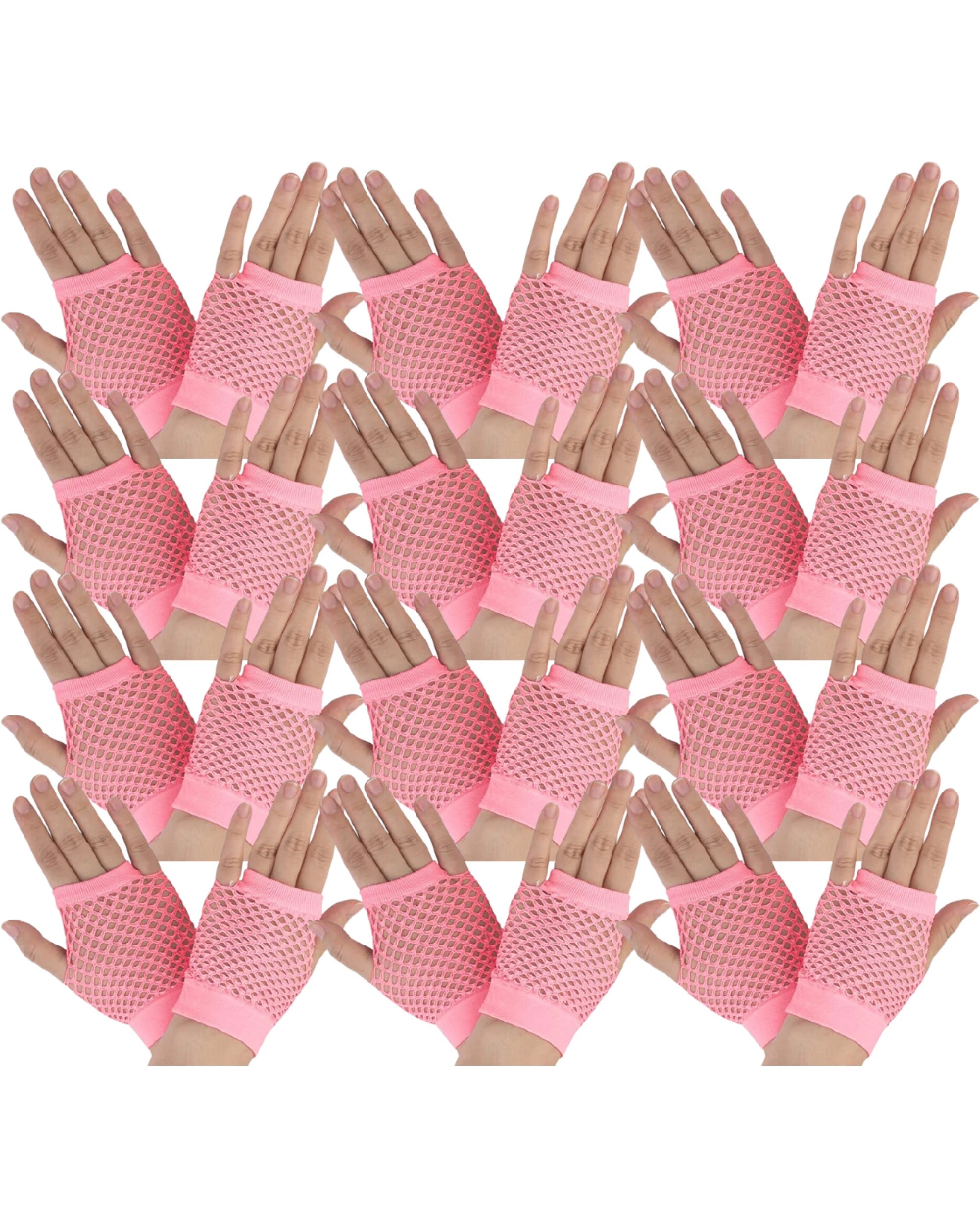 1 BR Costumes Fingerless Fishnet Gloves for Costume Parties 12 Pairs, 1 of 4
