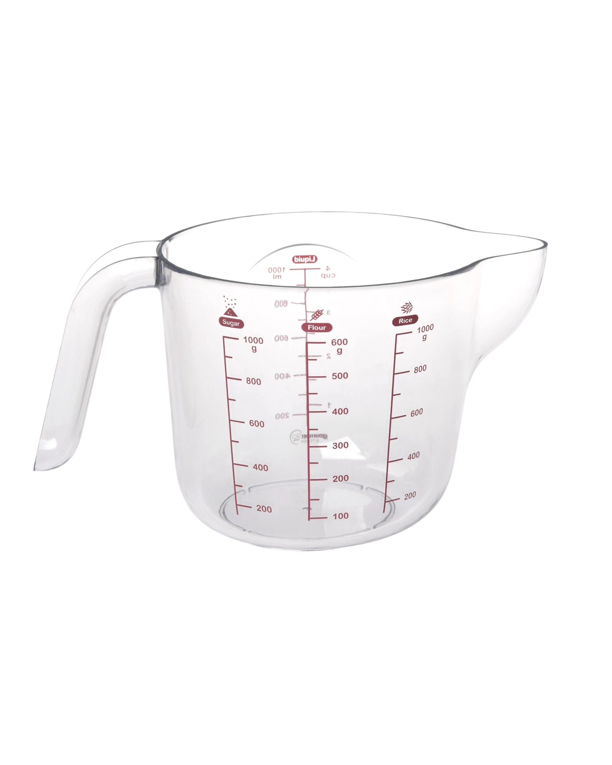 3 Gourmet Kitchen Modern Weight Conversion Measuring Cup AS 1000ml/4cups - Grey, 3 of 8
