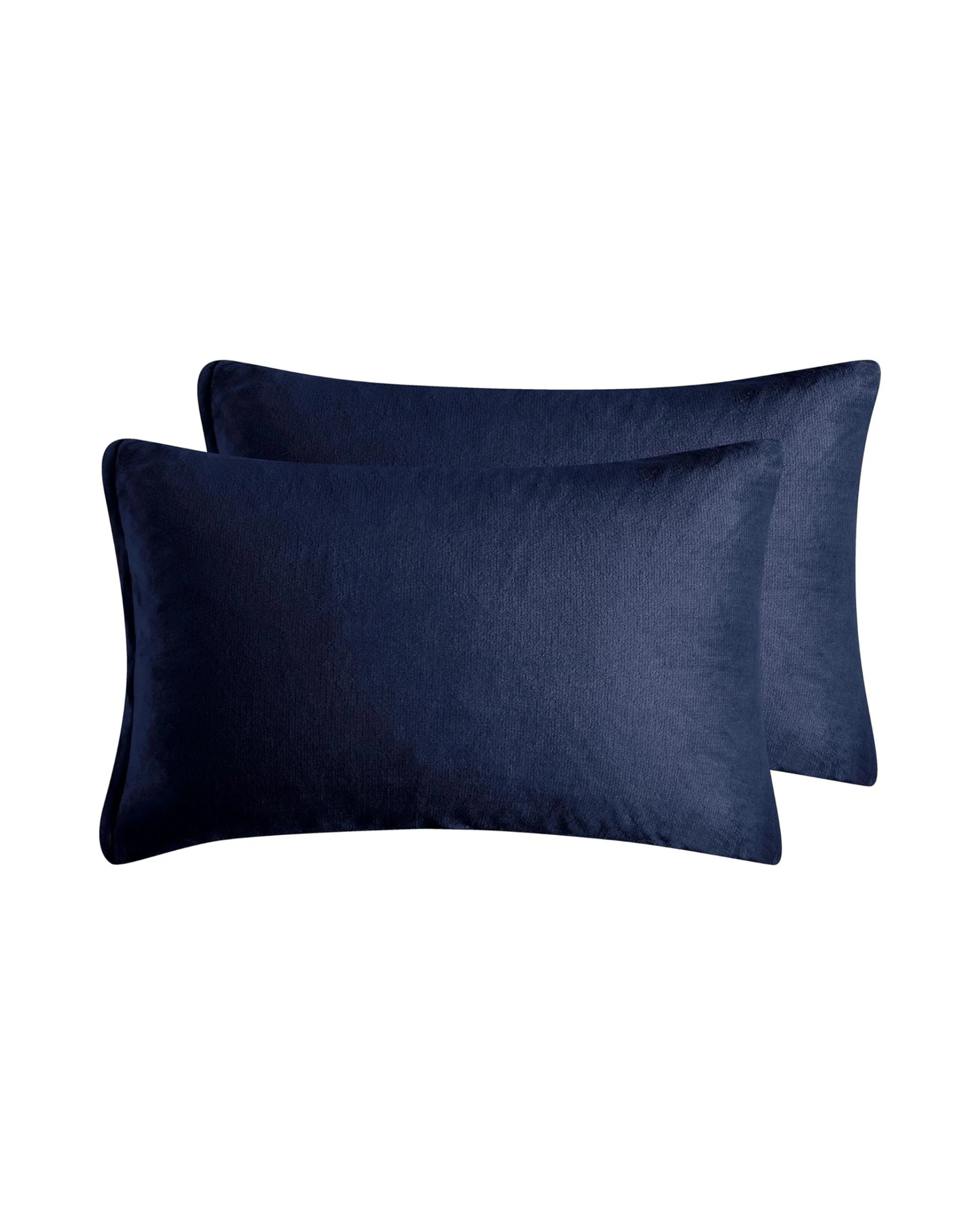 1 Gioia Casa 2-Pack Teddy Sherpa Standard Pillowcases Reversible Velvet - Navy Blue, 1 of 7