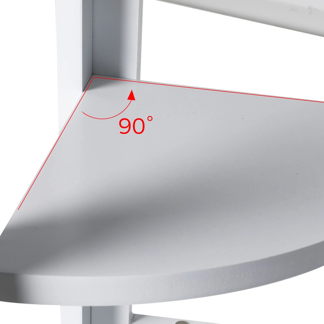 3 Levede 5 Tier Corner Shelf - White, 3 of 6