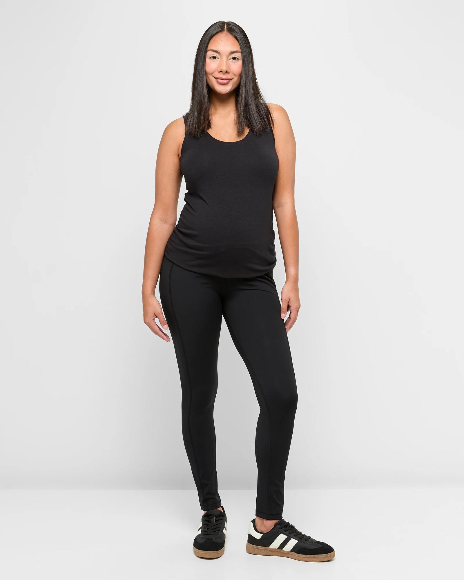 1 Target Maternity Active 7/8 Length Studio Soft Leggings BLACK, 1 of 5