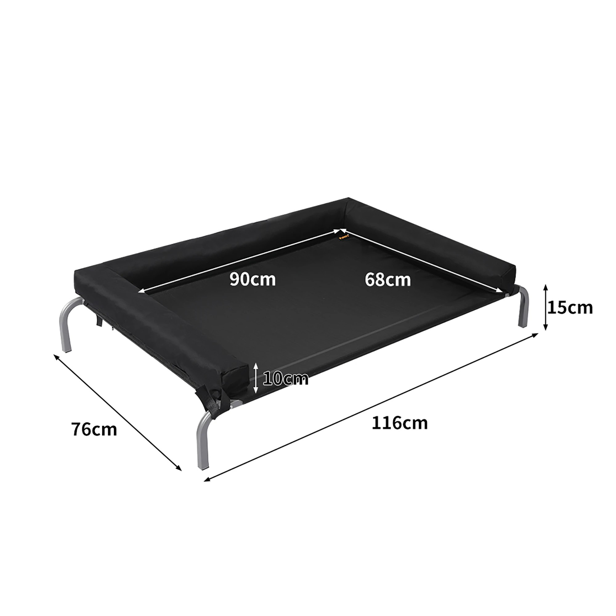 3 Pawz Elevated Pet Bed Extra Large - Black, 3 of 7