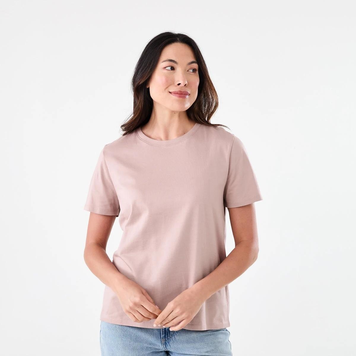 1 Short Sleeve Australian Cotton T-shirt MODEST PINK, 1 of 5