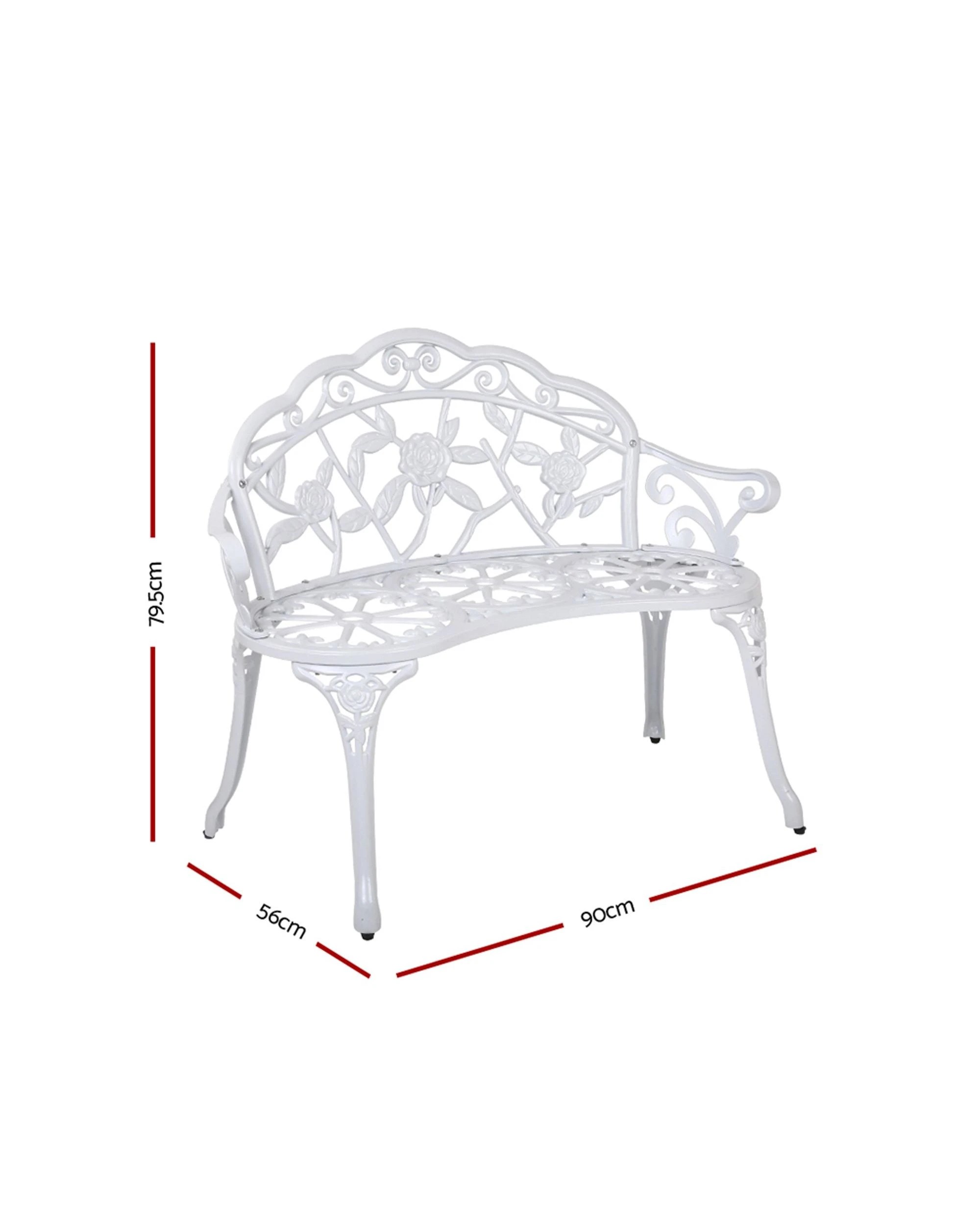 3 Gardeon Outdoor Garden Bench Seat 100cm - White, 3 of 8