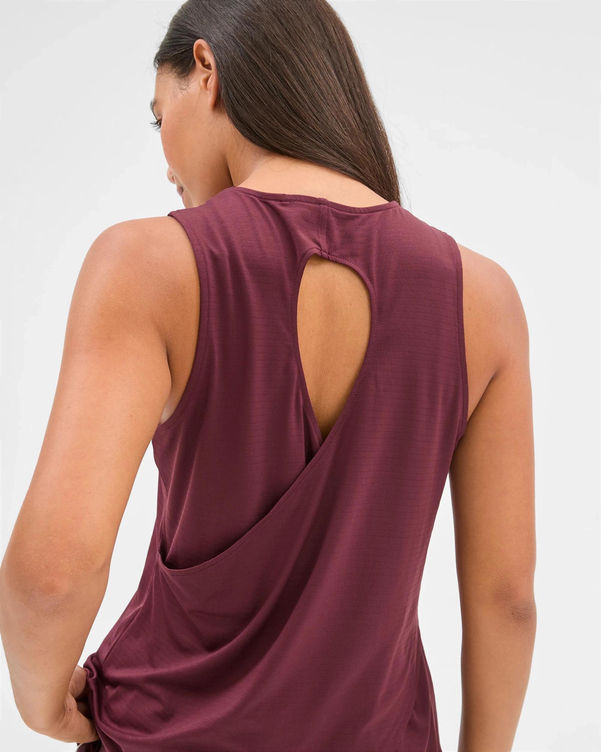 4 Target Active Wrap Back Running Tank Top WINE, 4 of 7