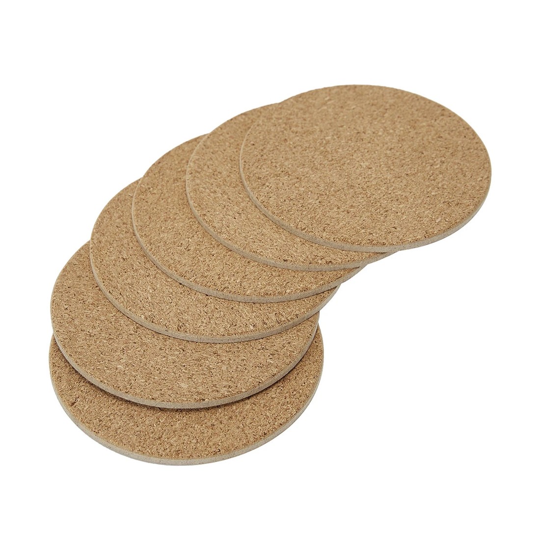 3 Set of 6 Natural Cork Look Coasters, 3 of 5