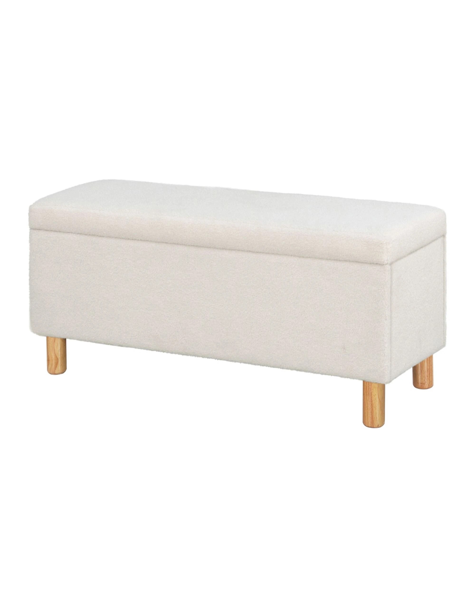 1 Artiss Storage Ottoman Blanket Box 99cm - White, 1 of 6