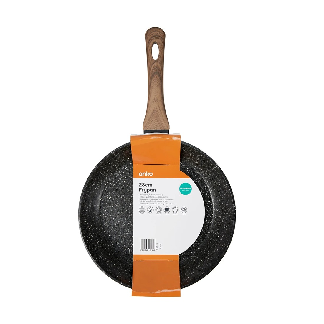 4 28cm Aluminium 4 Layer Non-Stick Frypan - Wood Look, 4 of 4