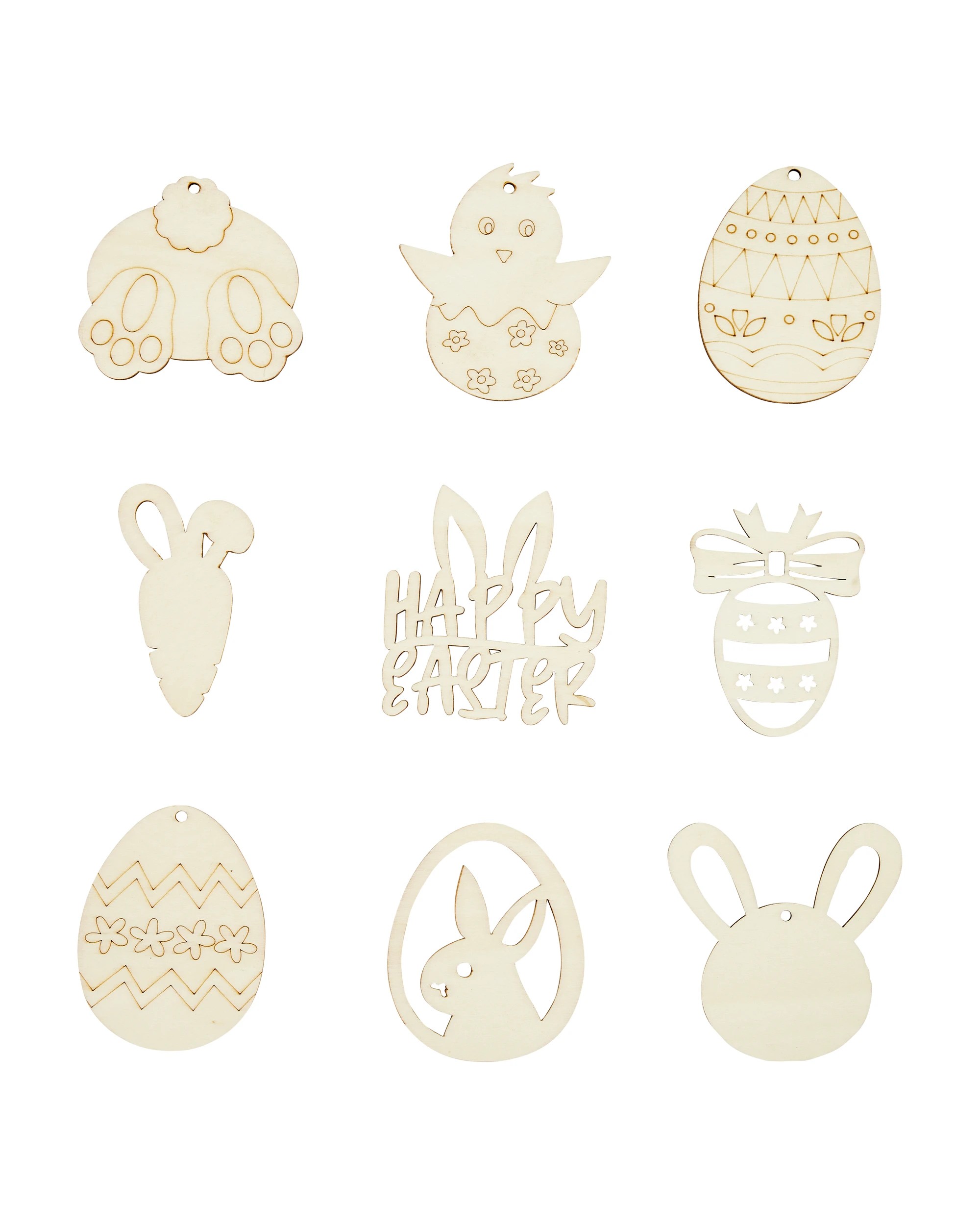 3 Wood Blank Easter Tag Set, 3 of 4