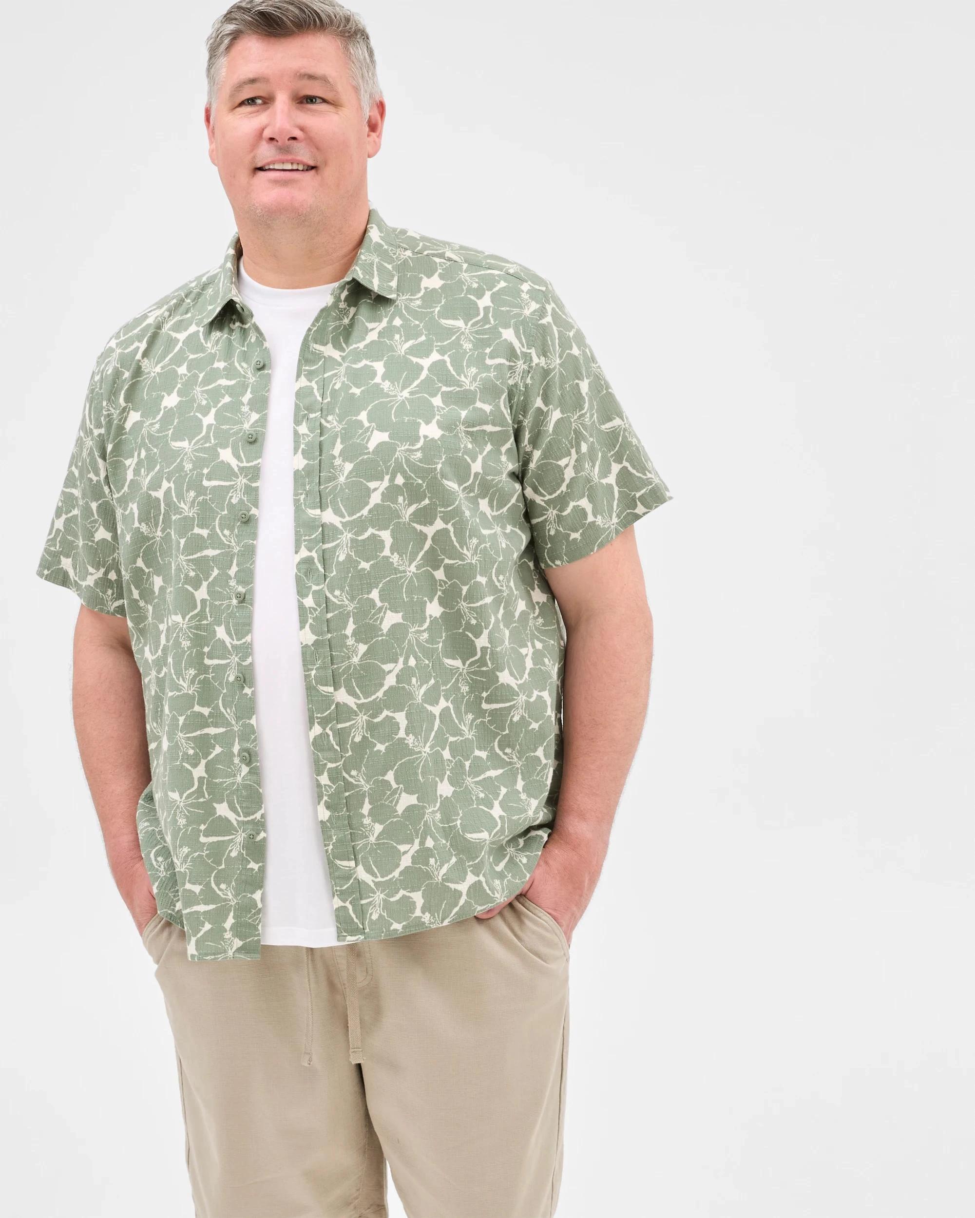 2 Target Plus Size Australian Cotton Crinkle Print Shirt TEAL, 2 of 6